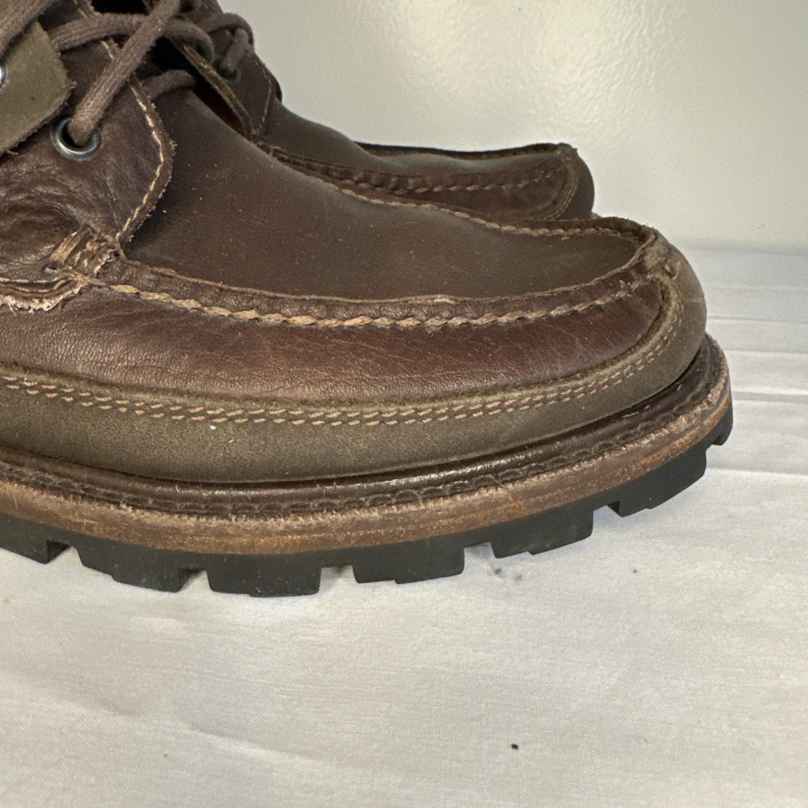 Cole Haan Women’s 8.5 M Brown Leather Hiking Chukka Boots Moc Toe Lace Gorpcore