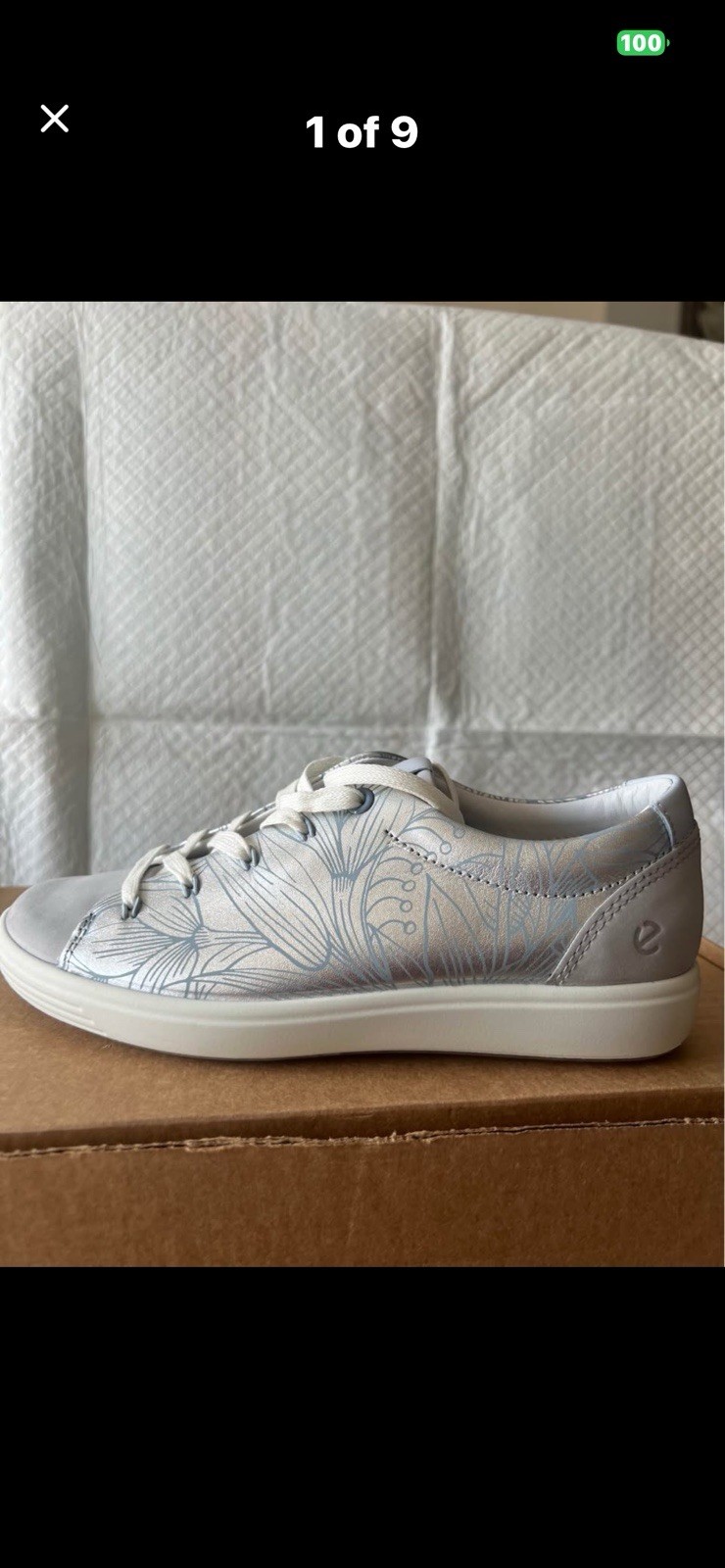 ECCO Women’s Soft 7 Floral Sneakers Size 4-4.5 New Without Box In Wrap