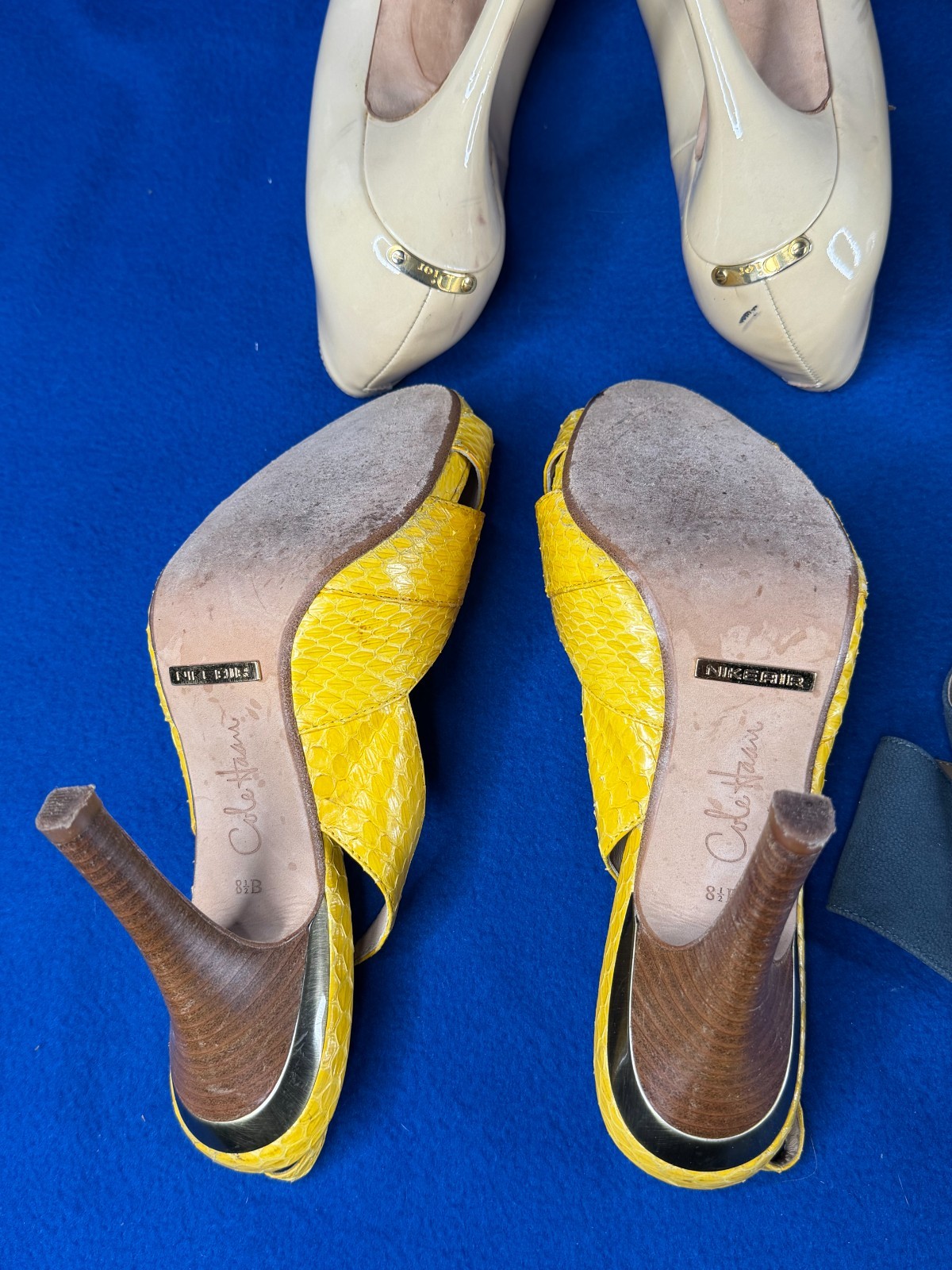 SIZE 8-8 1/2 LOT OF 8 PAIRS OF WOMENS SHOES INCLUDING DIOR & OTHER BRANDS
