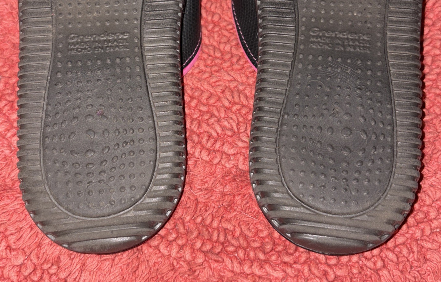 O’Rageous Women’s EVA Foam Padded Flip Flops Black Pink Trim Thong Sandal Sz 9 M