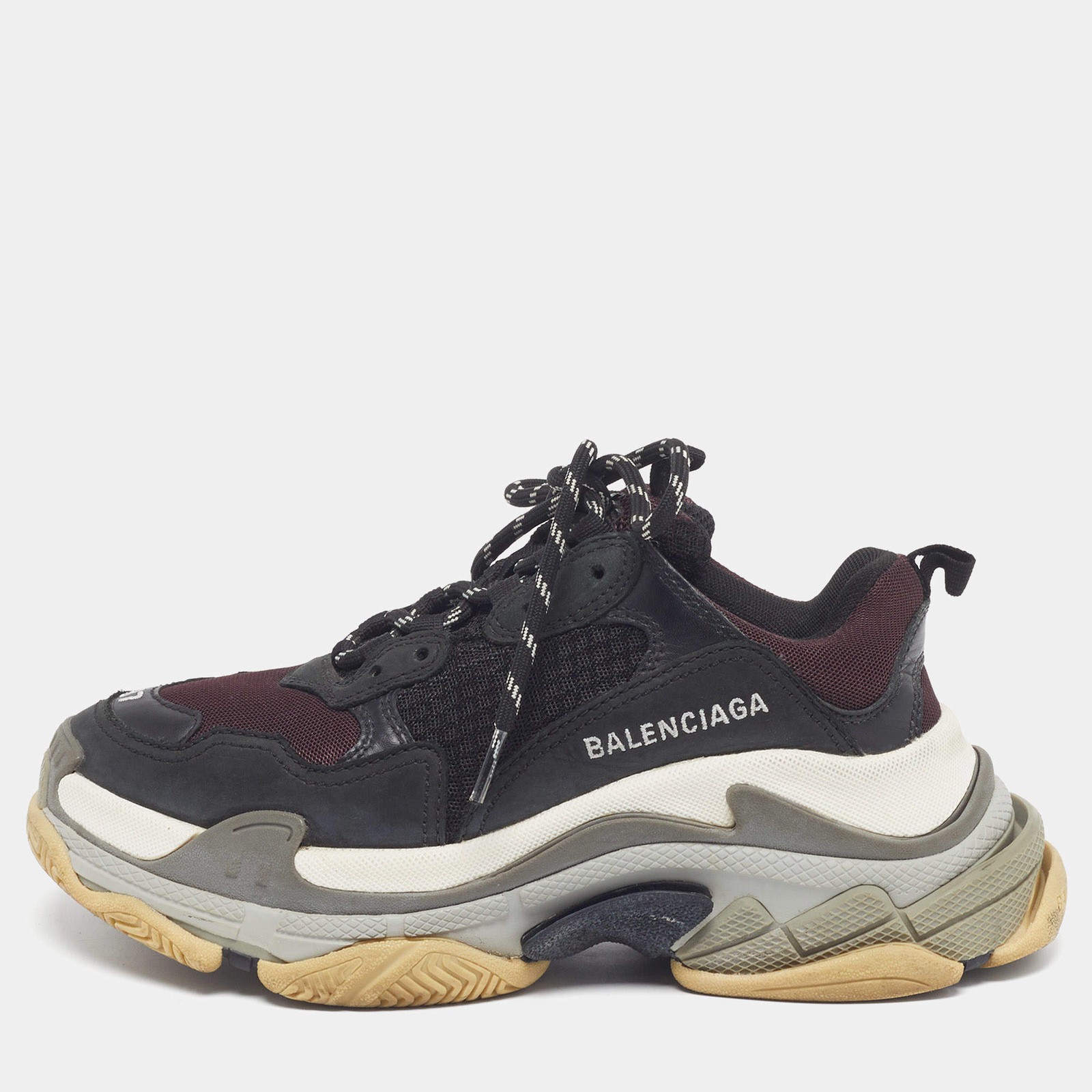 Balenciaga Triple S Clear Size 37 Multicolor Faux Leather and Mesh Lace Up