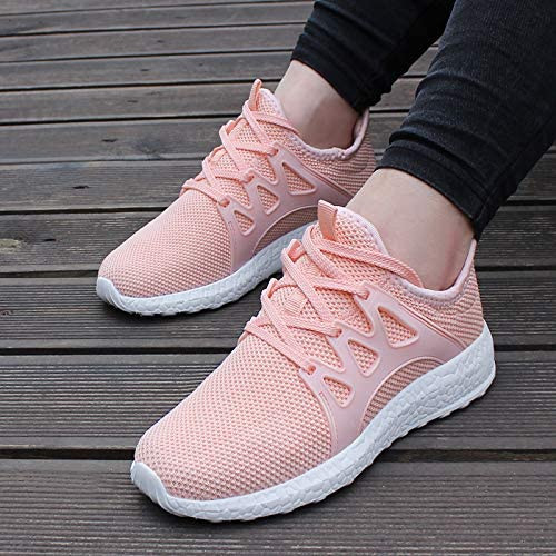 Feetmat Womens NEW Sneakers Lightweight Breathable Mesh Athletic Knitted Pink S9
