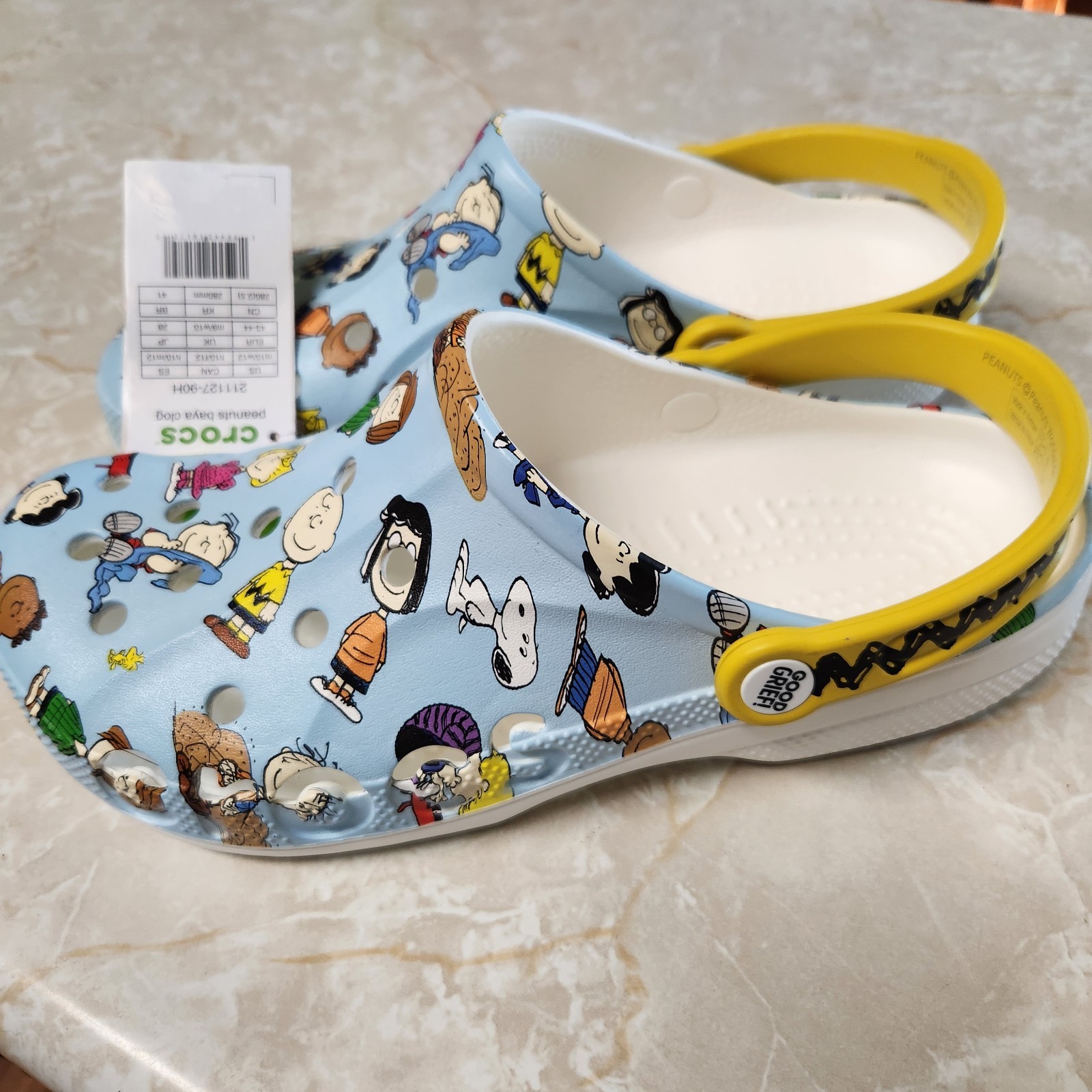 Crocs Peanuts & Friends Baya Clog M10/W12 New Blue Snoopy Shoes Linus Lucy