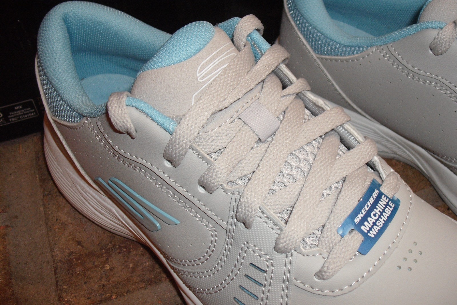 New Skechers Viper Court Smash Lady’s Pickleball Shoe/172072 Gray-Blue/MSRP $79