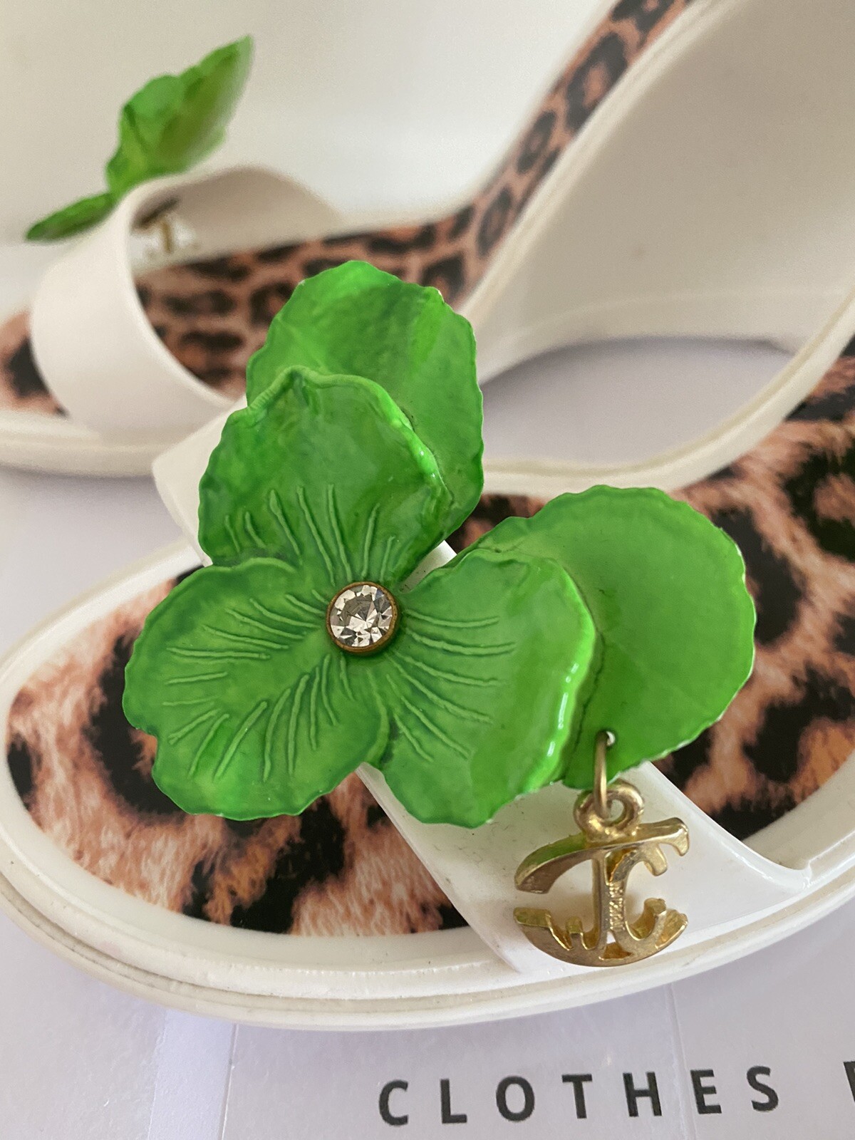 JUST CAVALLI jelly sandals Off White Wedge beach jelly JC logo summer SZ 38/us7