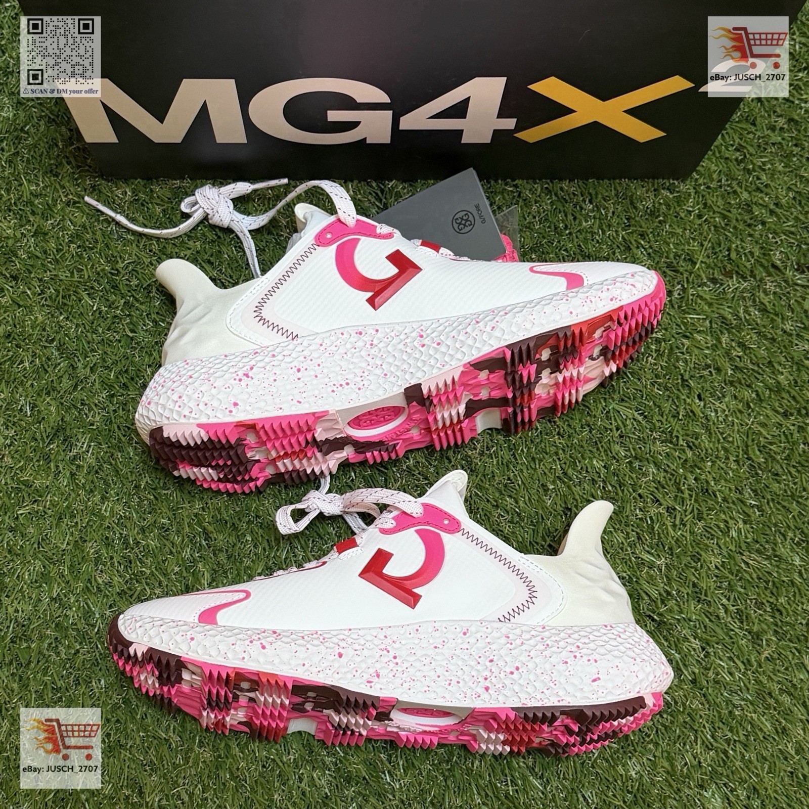 G/Fore GFORE MG4x2 TPU Golf Shoe Sneakers ⛳️ LADIES 6.5 ⛳️ White Cherry Red Camo