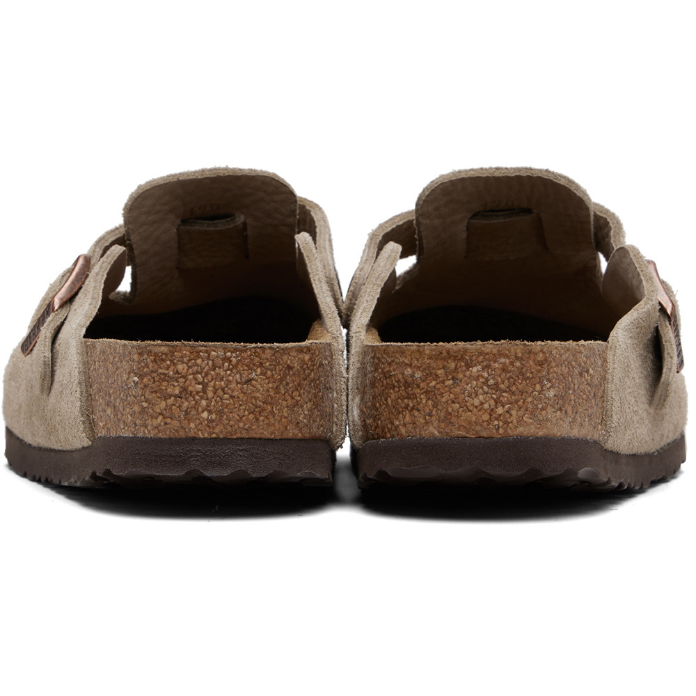 Birkenstock Boston Taupe Suede Leather Soft Footbed Clogs Unisex’s Shoes