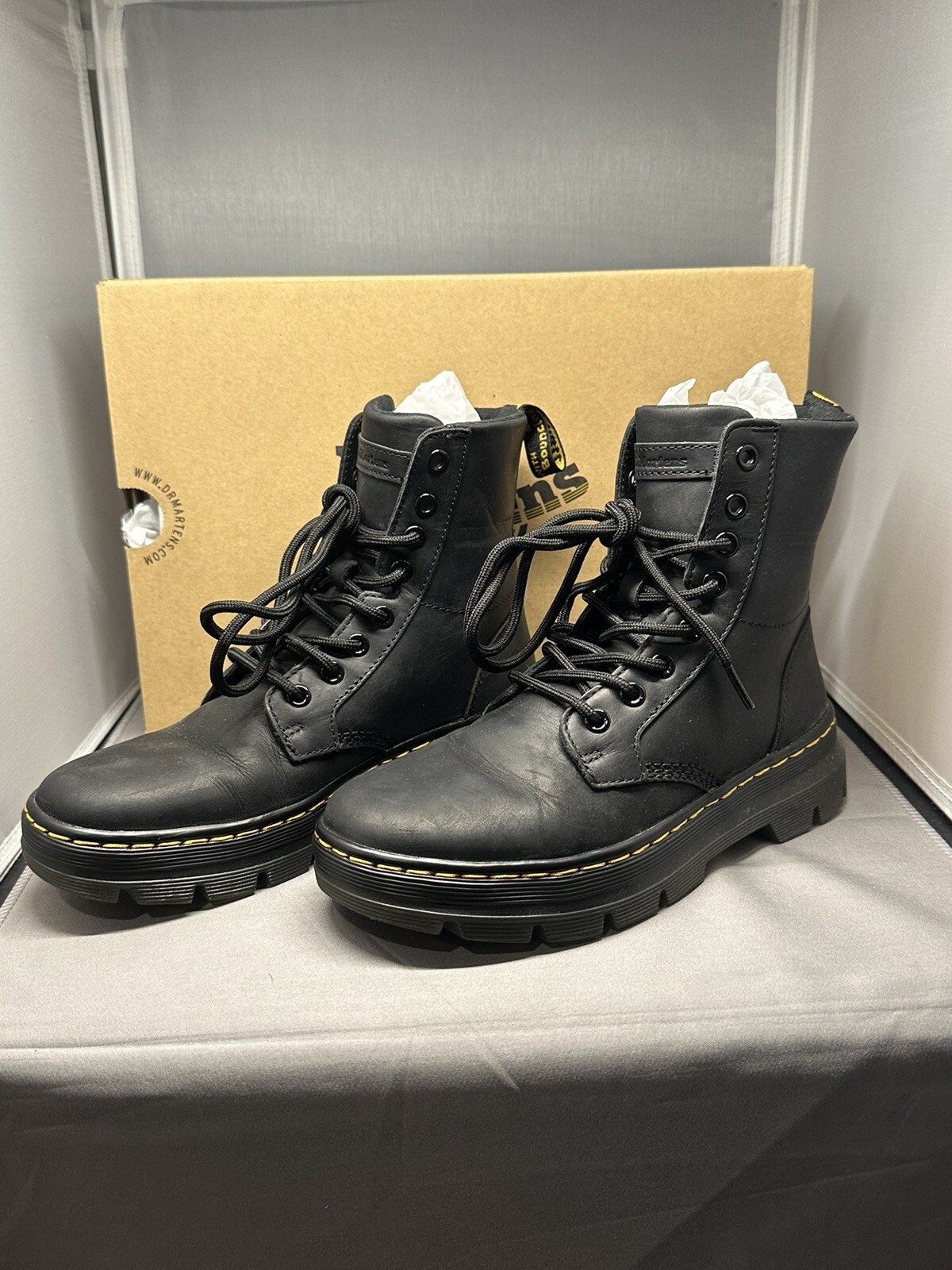 Combs Soft Leather Doc Martens Boots – Women’s Size 6 Black Wyoming NEW IN BOX!