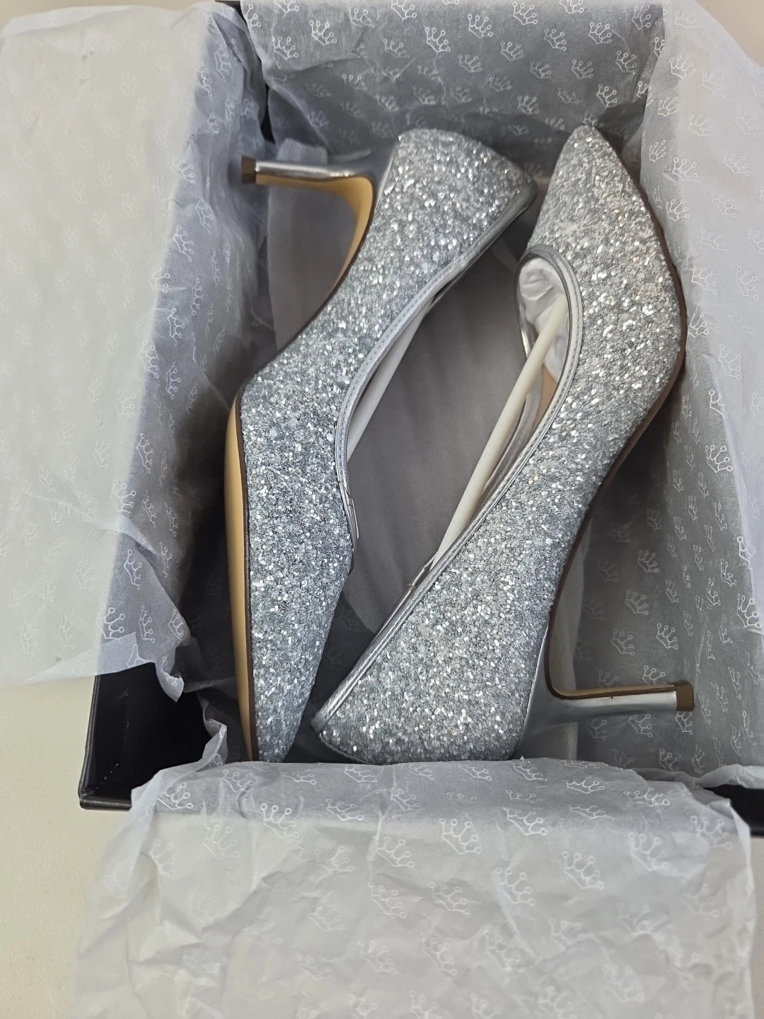 Nina Nelida Womens Evening Pum, Silver Met Size 8M