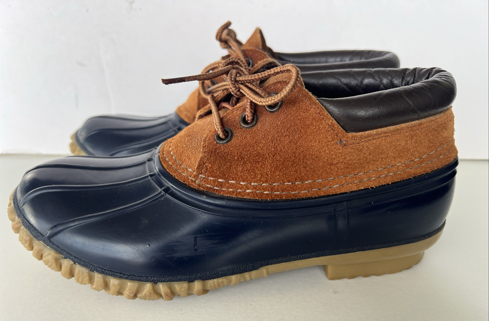 LaCrosse Duck Rain Shoe Bootie 3 Eye Leather & Rubber Upper Women’s 7 Blue