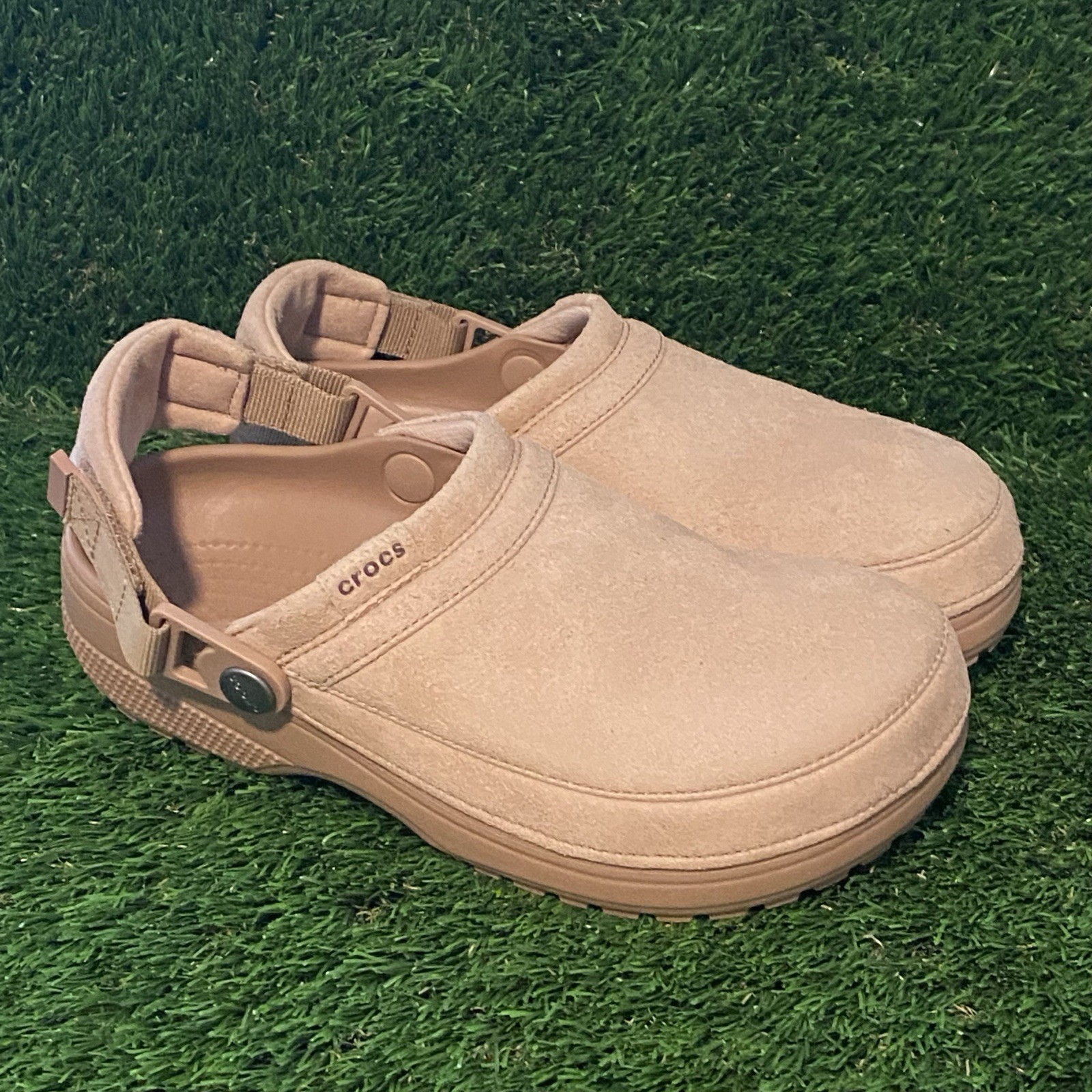 Crocs Classic Crafted Vegan Suede Clog Slip on Size Woman 7 Men 5 Color Cashew