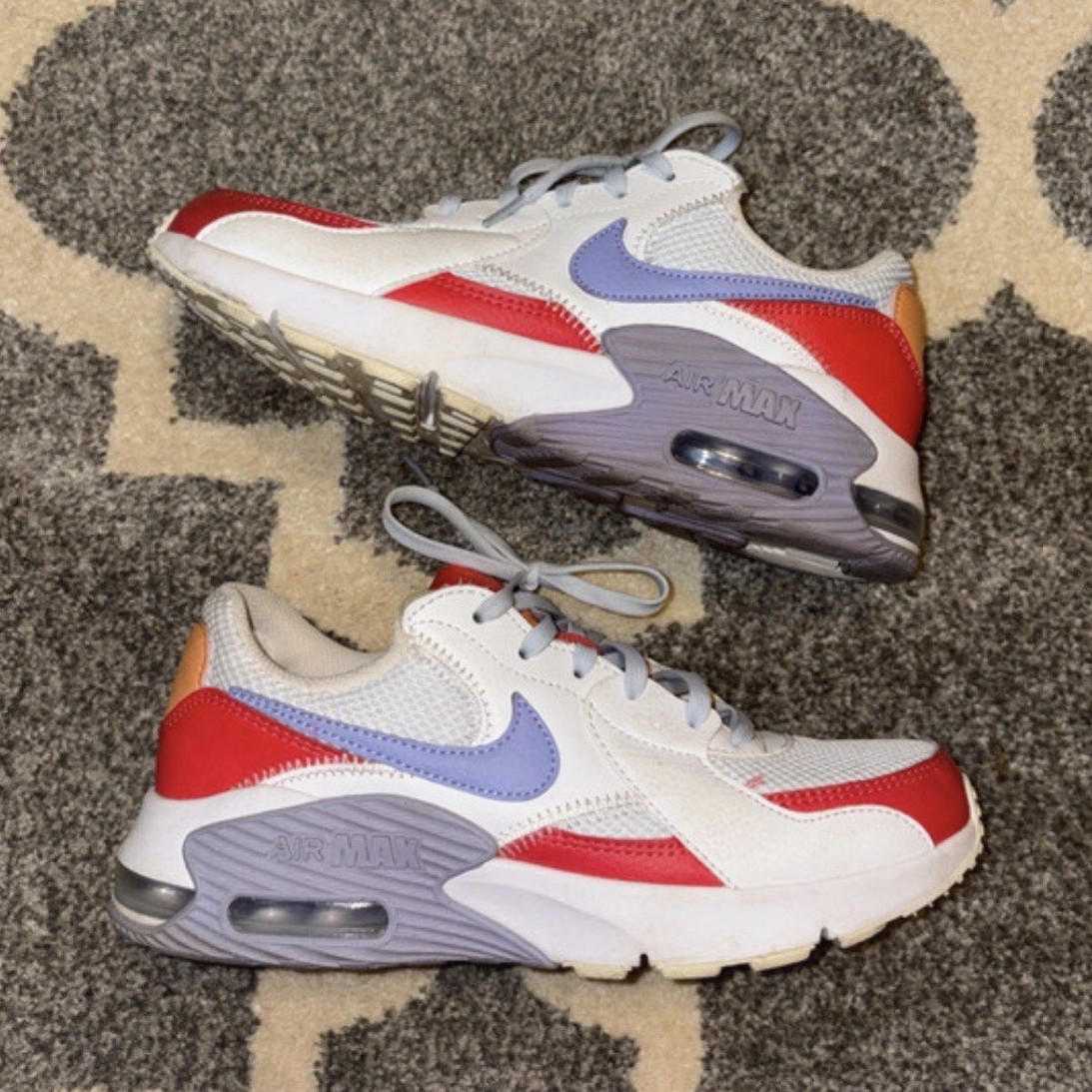 Nike Air Max Unisex Kids Sneaker 7.5 White Red Purple Orange CZ9314-100