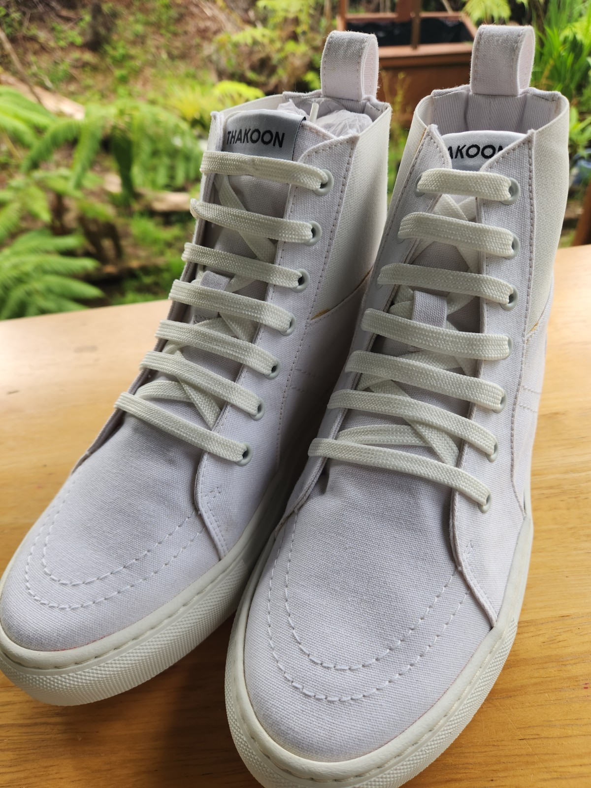 NEW! THAKOON 38/8 White Pull-On High Top Designer Sneakers Athletic Casual Shoes