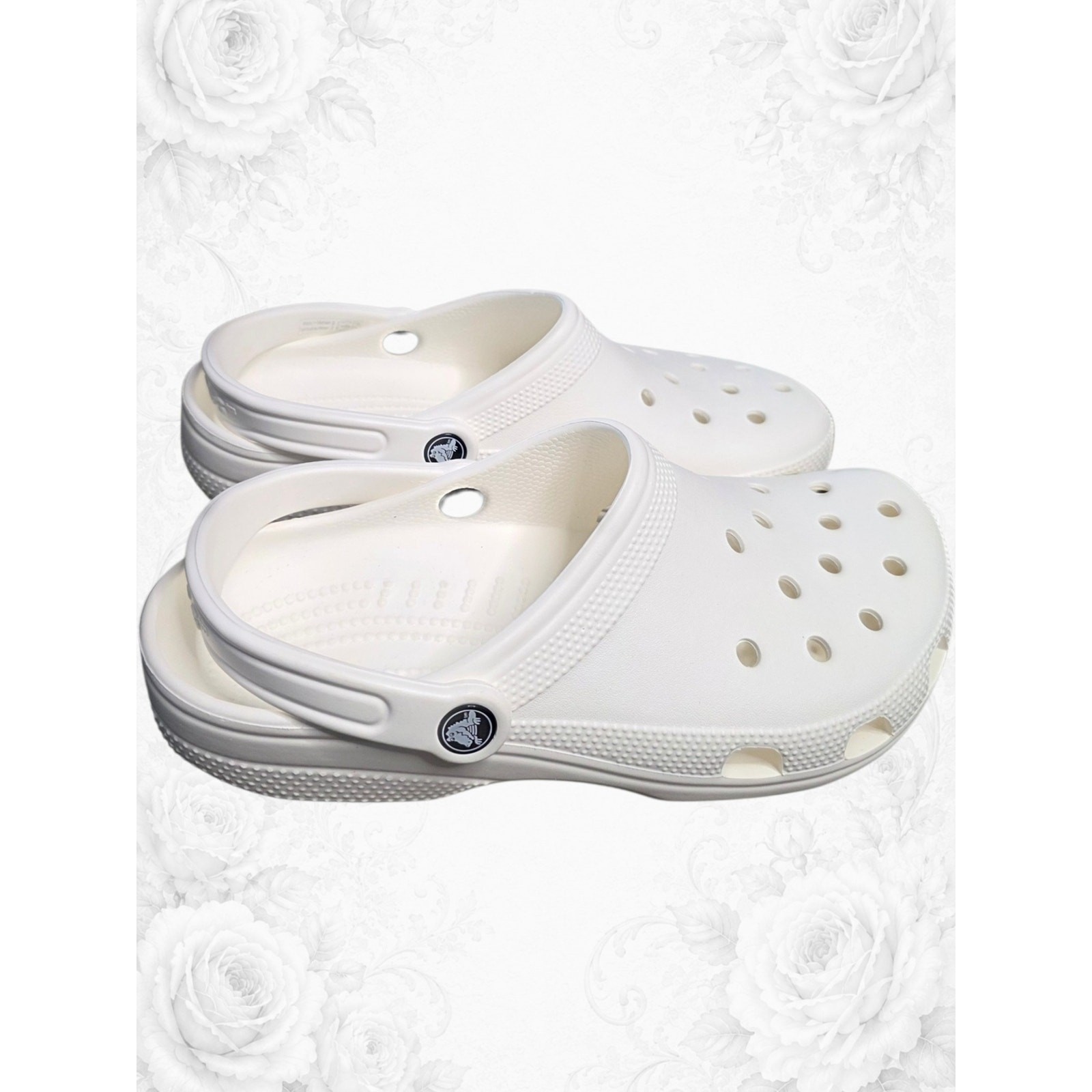Classic Crocs Clogs Bone/Light Grey Unisex Comfort Shoes Size 8 M 10 W NWT