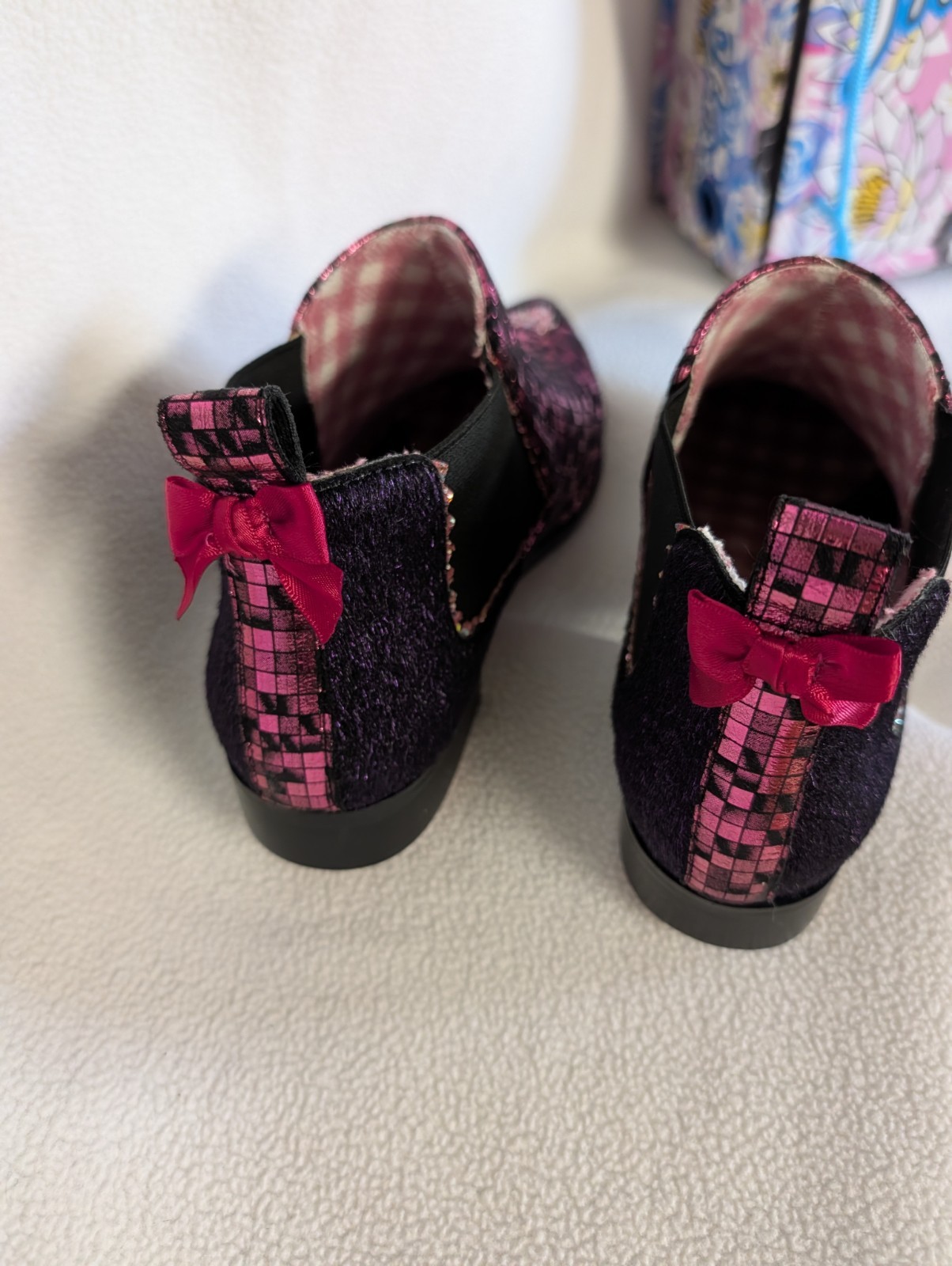 Irregular Choice Starlight Impress Pink Glitter Chelsea Boots UK 39/US 8 NIB