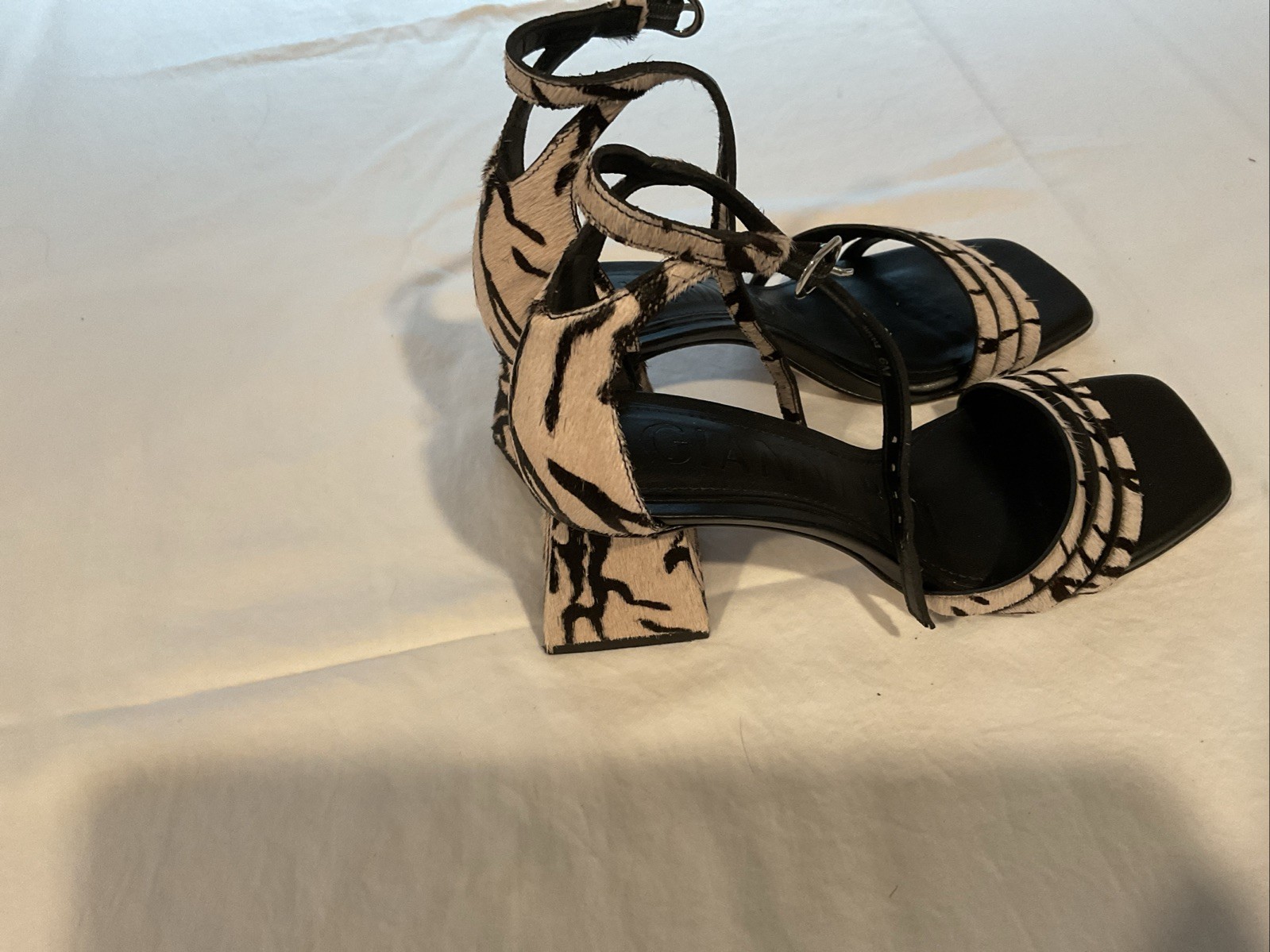 Gianni Bini Animal Print Strap Block Heels