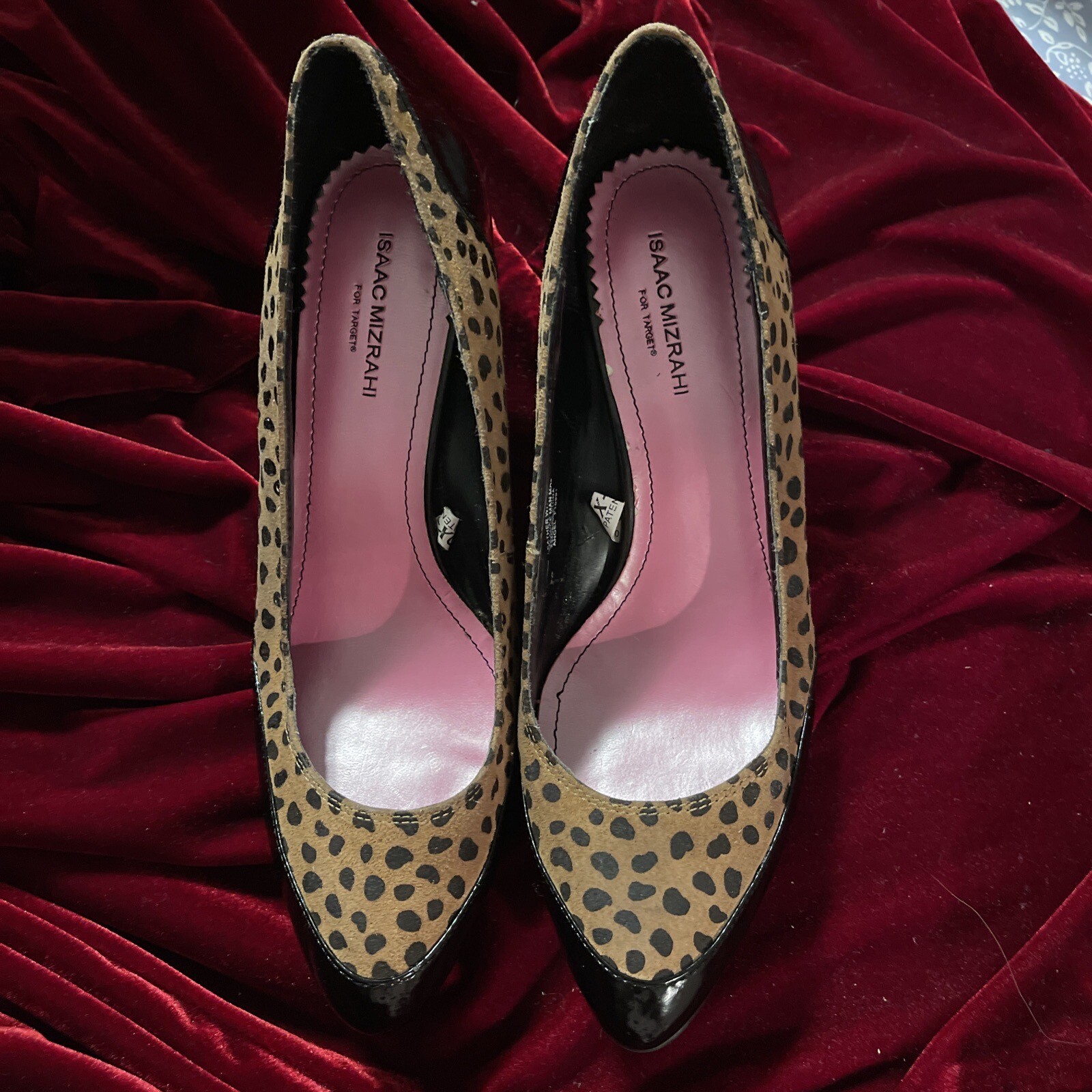 ISAAC MIZRAHI FOR TARGET WOMEN LEOPARD PRINT HEELED SHOES SIZE 9