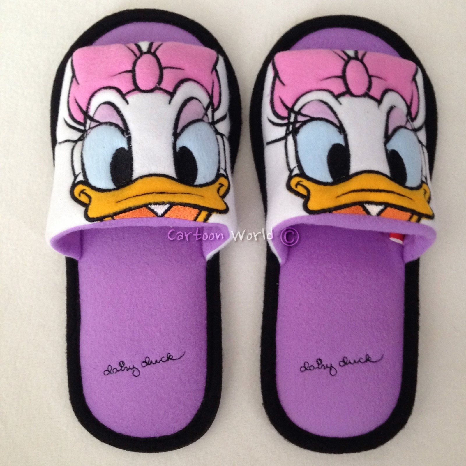 AUTHENTIC Disney Daisy Duck Plush Slippers Shoes Sandal US 6-10 UK 4-8 EU 36-42