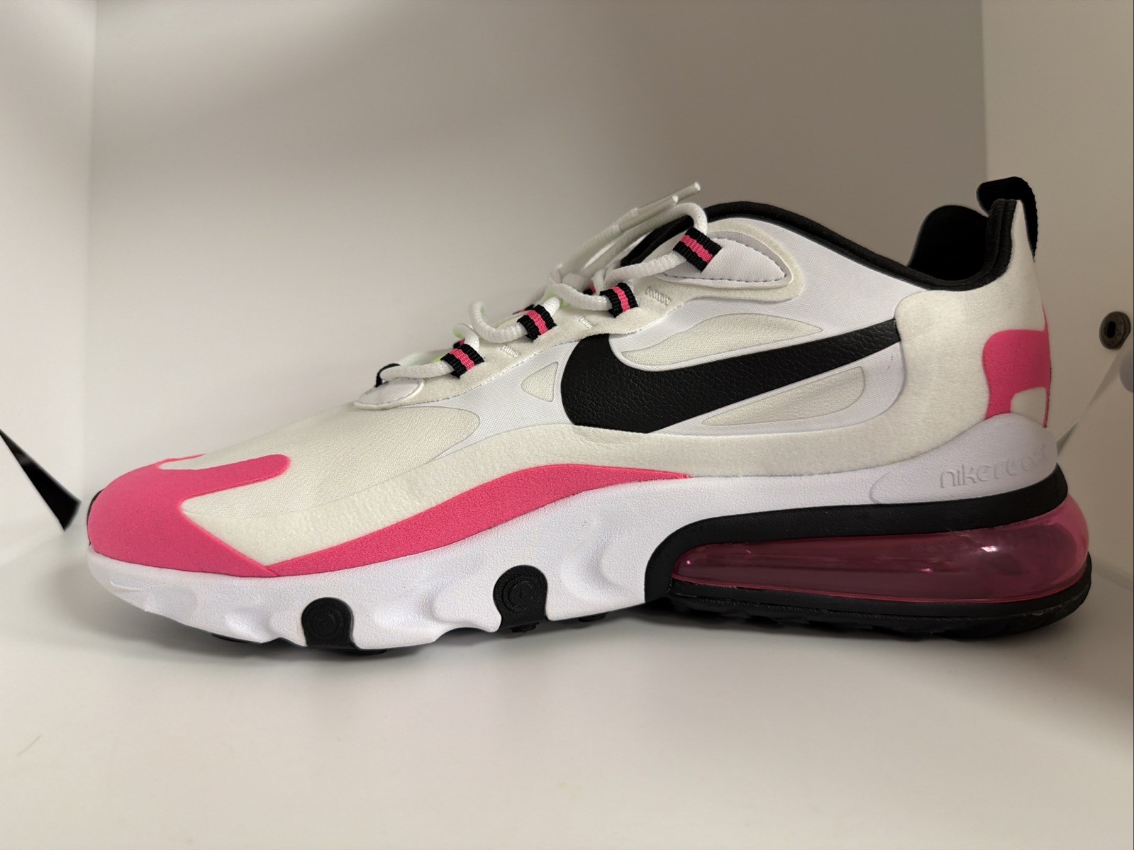 Nike Air Max 270 React Shoes Womens White Pink Black Green CJ0619-101 Size 12