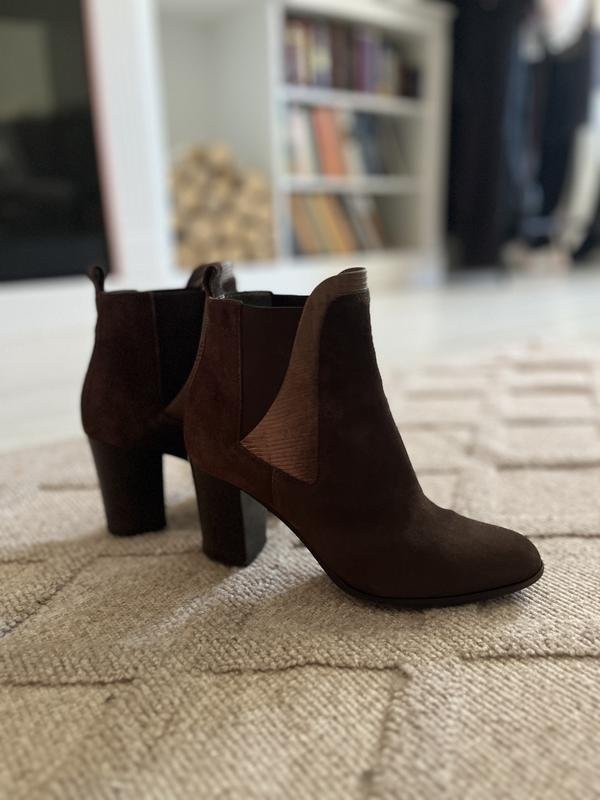 Women navy boot ankle boots brown suede 36