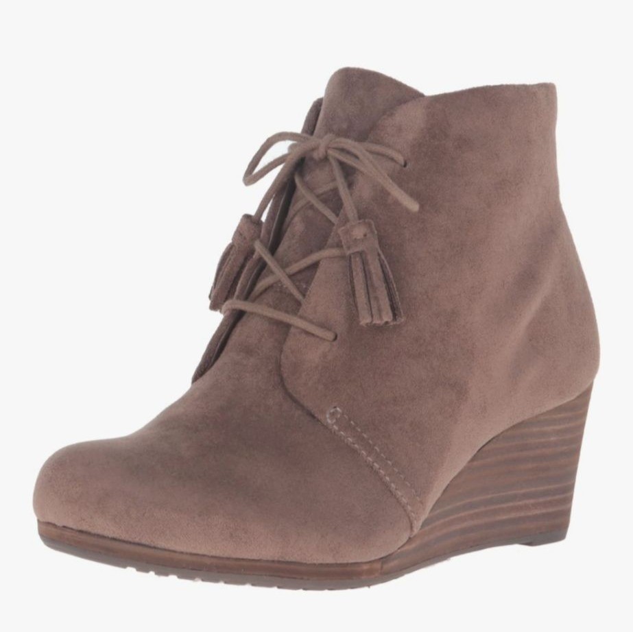 Dr. Scholl’s Women’s Dakota Wedge Boot Stucco Size 9M Brown Bohemian Fall Casual
