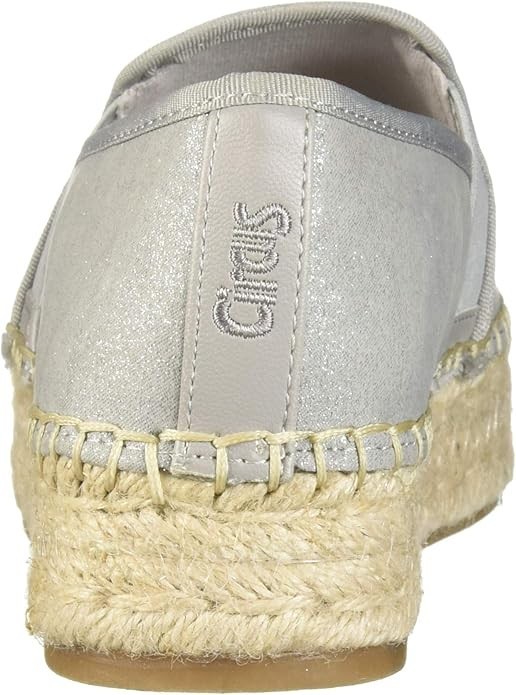 Circus NY Sam Edelman Christina Silver Fog Grey Shimmer Platform Espadrille 10