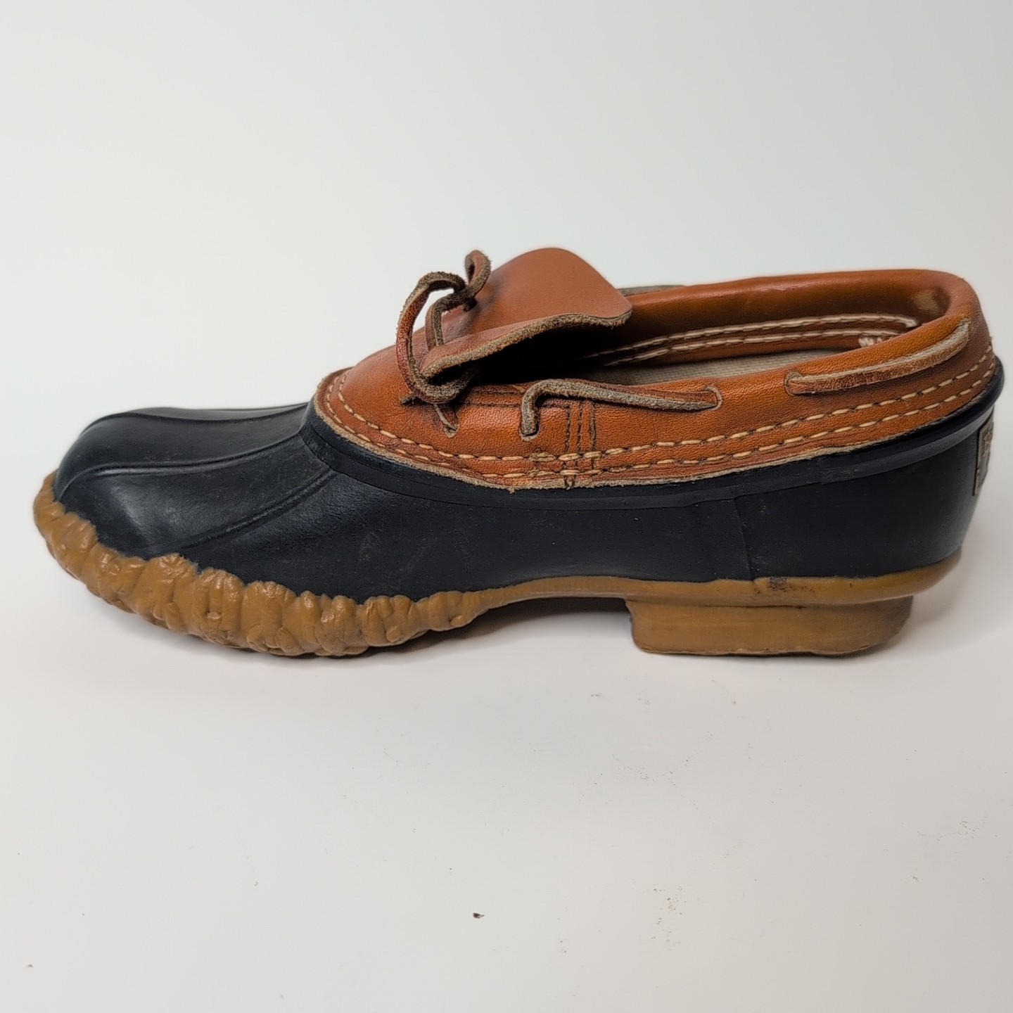 LL Bean Duck Bean Boots Rubber Moc Low Top Brown Vintage USA Made 6LM *Men’s 6*