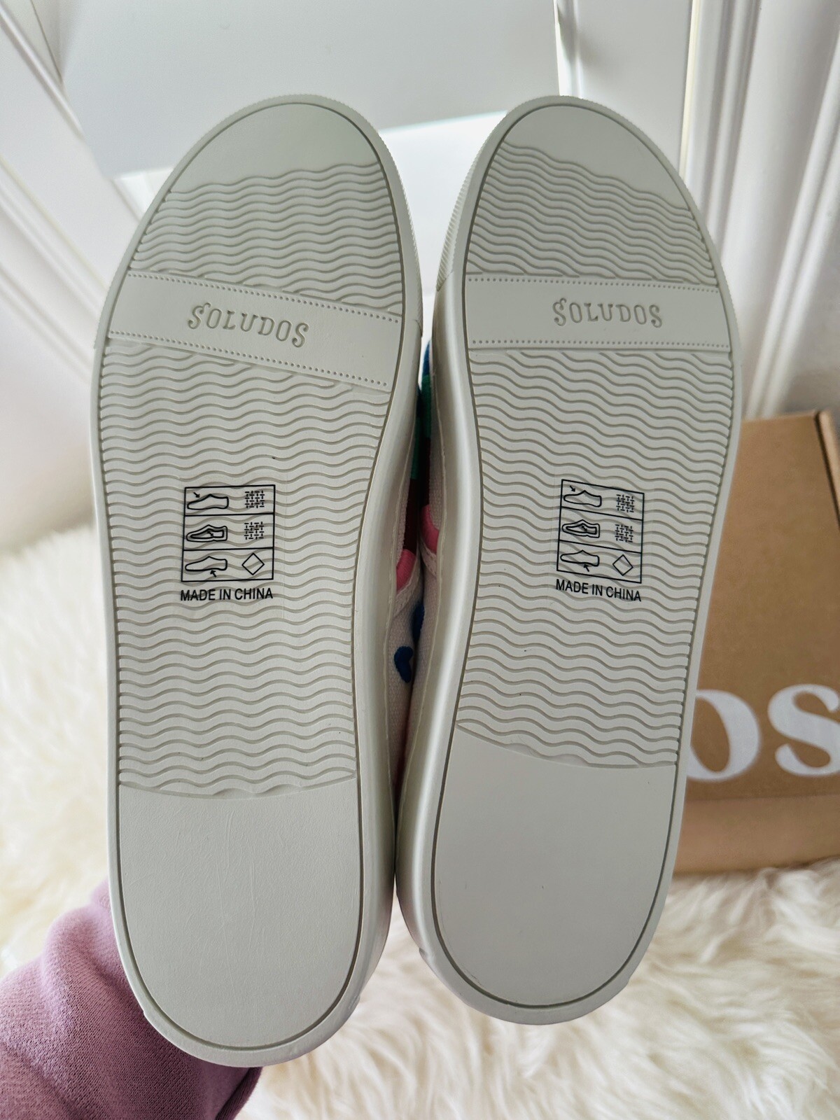 NIB Soludos Marin Flora Embroidered Organic cotton White Sneaker Size US 11/41.5