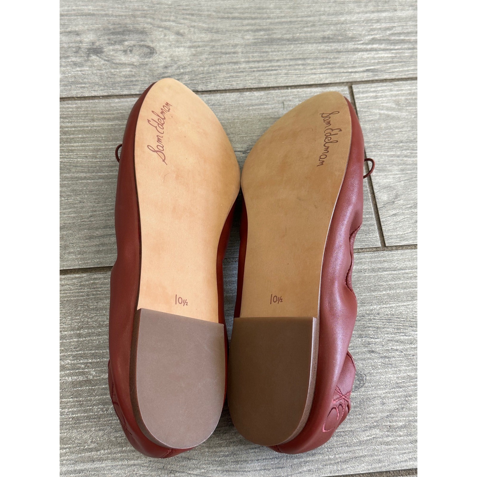 Sam Edelman Felicia New Burgandy Leather Ballet Flats New!
