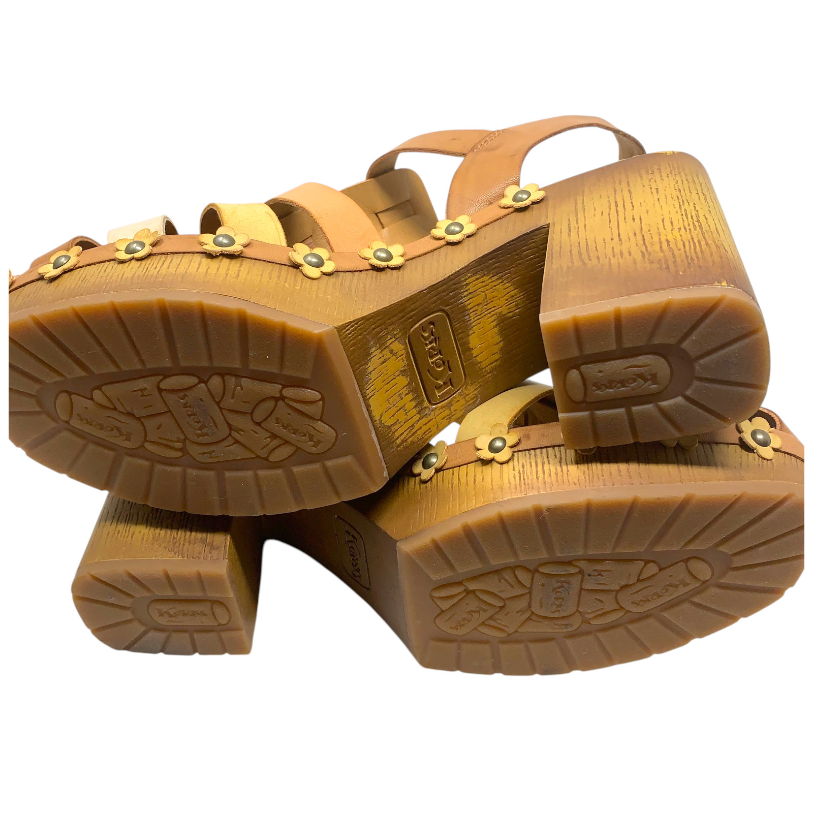 Korks Willow Platform Clog Sandals Women’s 11 Brown Multicolor Slingback Floral