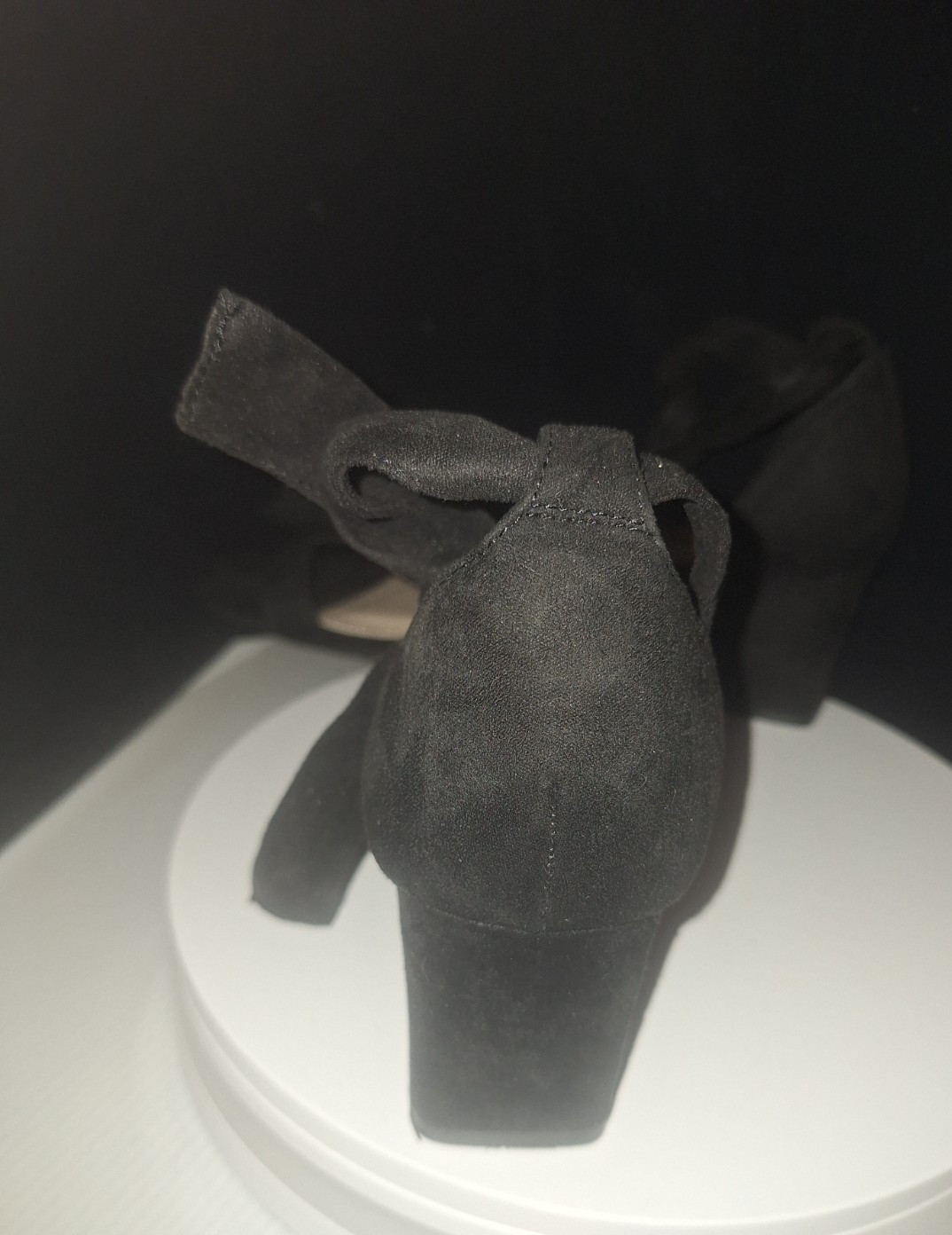 Coutgo Ankle Tie Heeled Sandals One Band Bowknot Chunky Block Heel Sandal Shoe