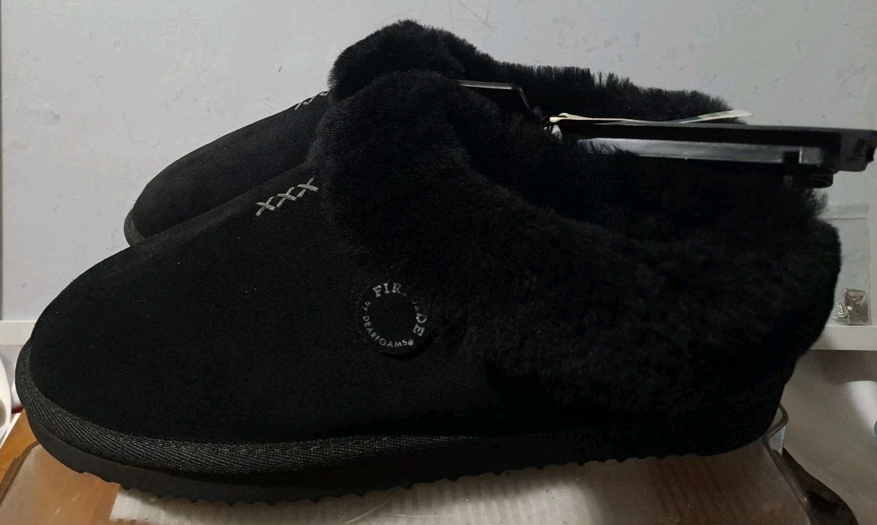 NEW Fireside by Dearfoams Womens Size 11 Adelaide Genuine Shearling Clog Slipper