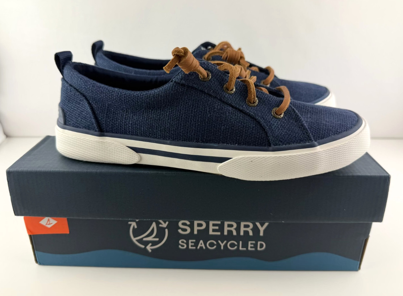 Sperry Navy Seacycled Pier Wave NAVY USA 6.5 UK 4 STS88567 WOMENS NEW IN BOX