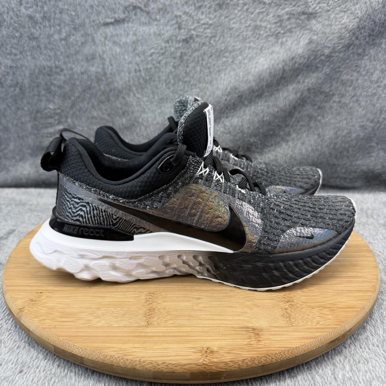 Nike React Infinity Run Flyknit 3 Shoes Womens Size 8.5 Black Running DZ3027-001