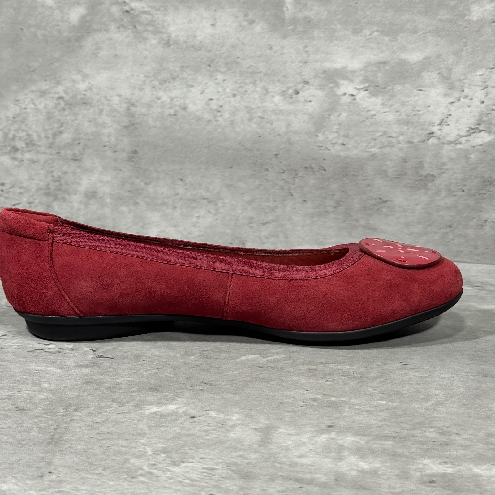 Collection by Clarks Gracelin Zone Red Suede Slip On Ballet Flats Women’s 9.5 W