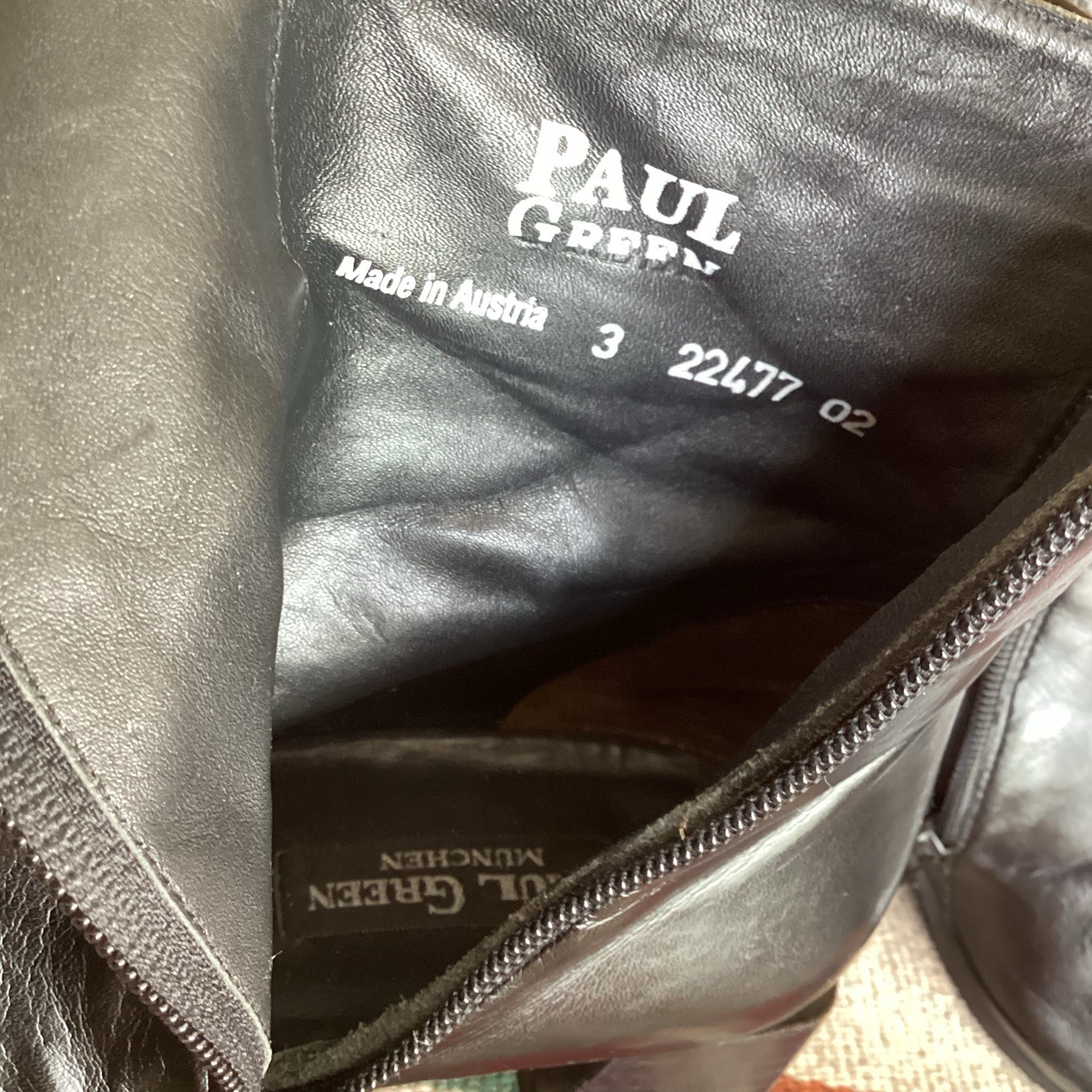 Paul Green Women’s Black Leather Ankle Boots Sz 5.5 Made in Austria Zip Comfort
