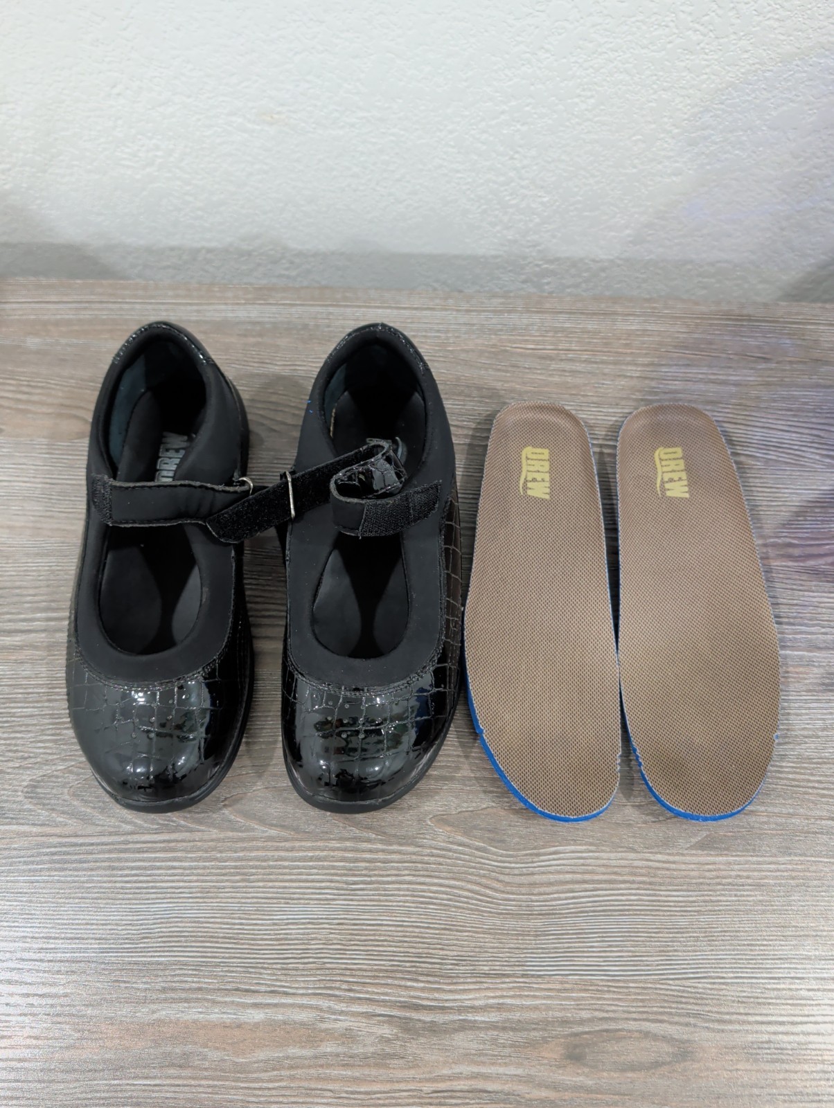 Women’s DREW » Rose » Black Patent Genuine Leather Mary Jane Shoes 8W