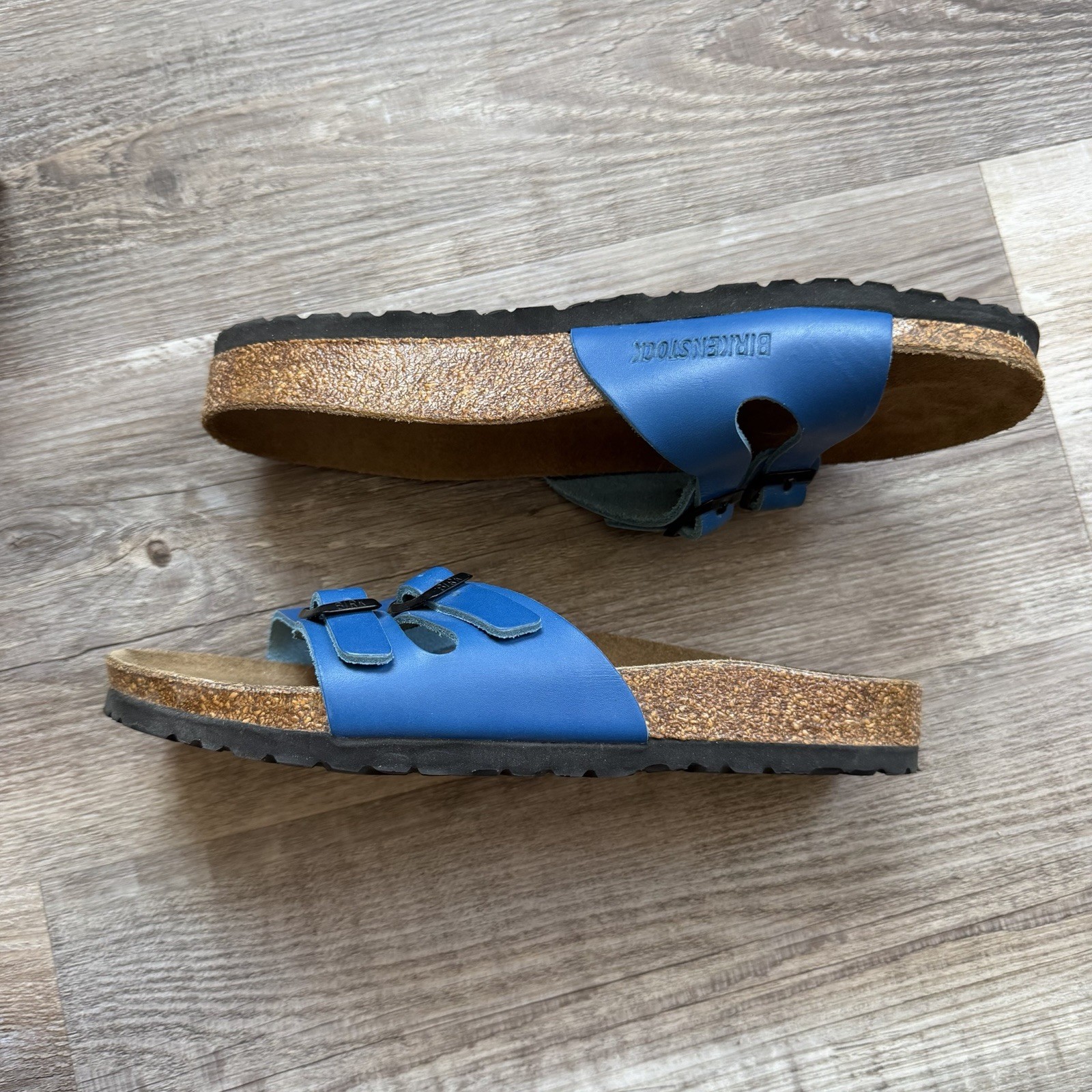 Vintage Birkenstock Ibiza Cornflower Blue Sandals EU 39 New In Box Made Germany