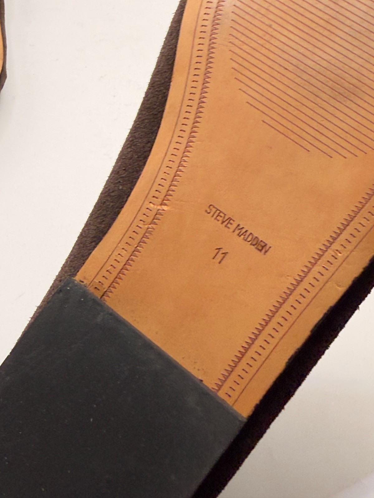 Steve Madden Womens Rafe Chocolate Brown Suede Loafer Sz 11