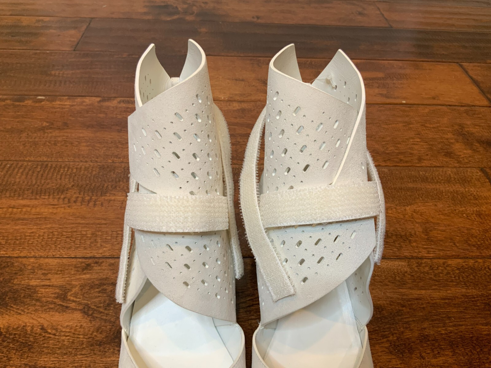 CHANEL Ivory 2017 Perforated Suede Coco Mark Quilted Ankle Boots Size 8 / 38