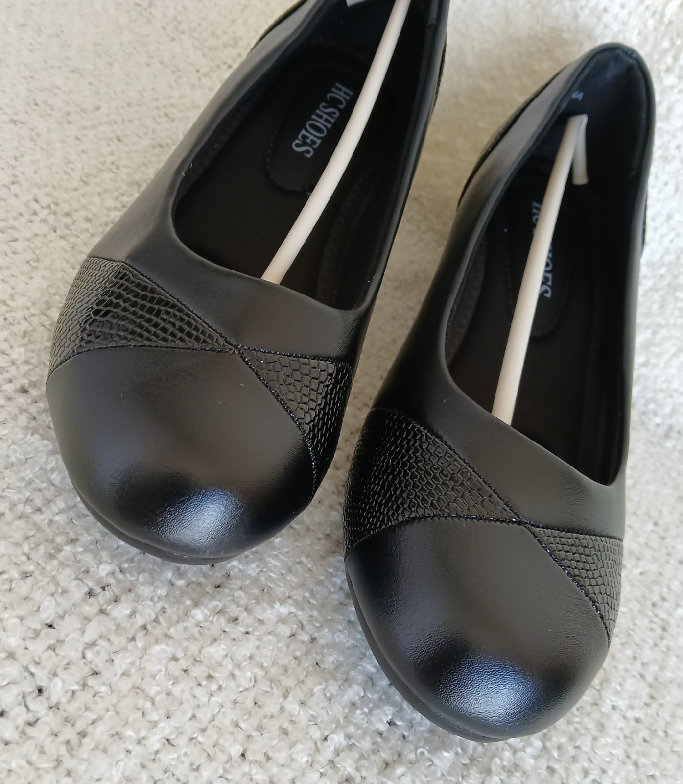Women’s Orthopedic Low Heel Slip On Dress Shoes Arch Support Comfort Black Sz 7