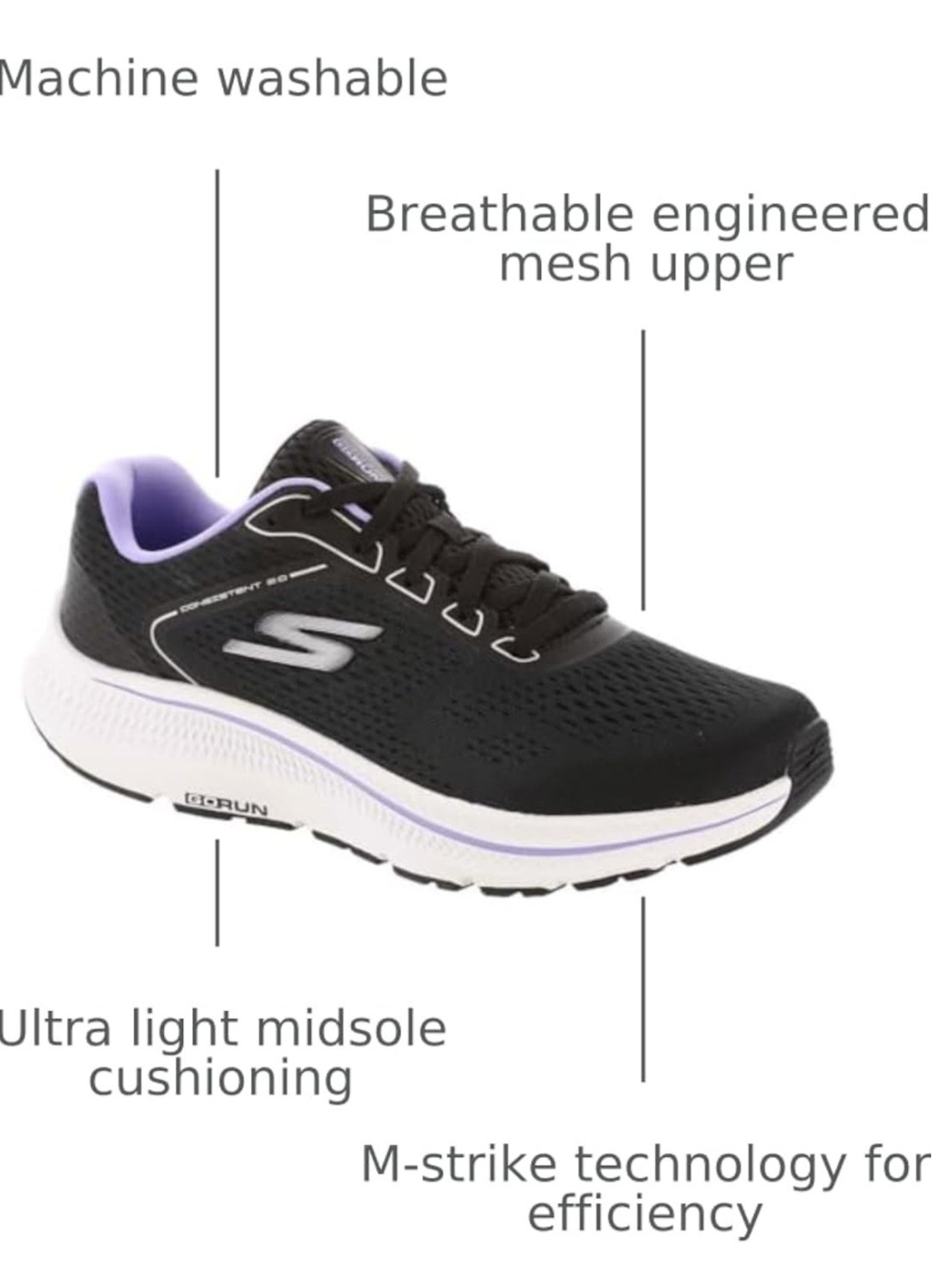Skechers-Women’s-Go Run Consistent 2.0 Mile Sneaker – Size 8.5 – See Description