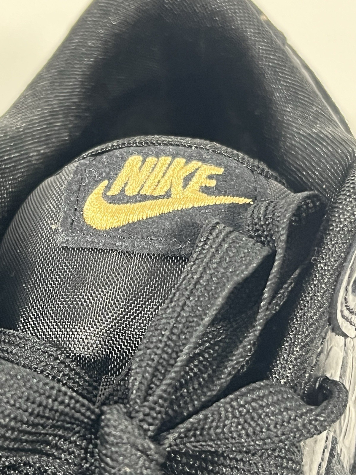 Size 7 – Nike Dunk Low Black/Metallic Gold/Off Noir/Black W