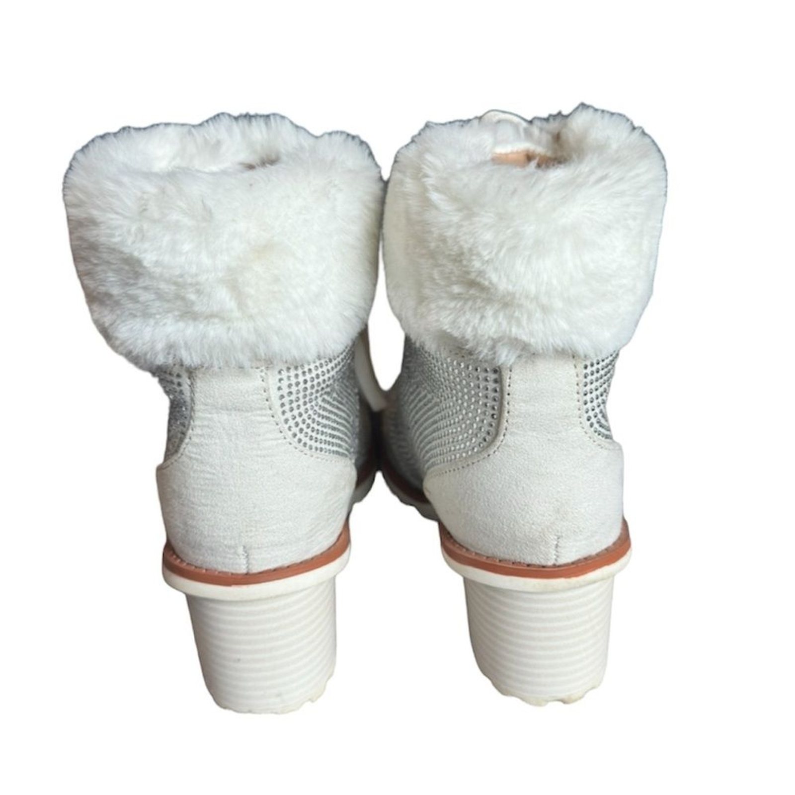 Nannette Lepore Anais Bootie Rhinestone in Winter White Size Womens 7M