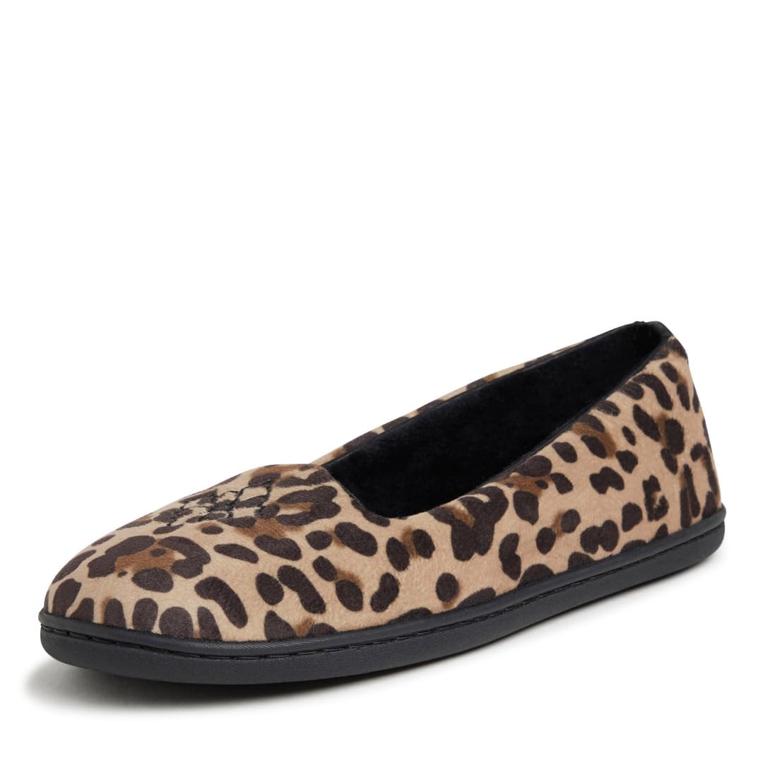 Dearfoams Women’s Rebecca Lightweight Cozy Memory Foam Closed Back Slipper wi…