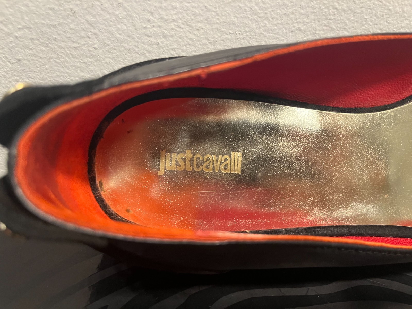 Just Cavalli black leather flats EU 38