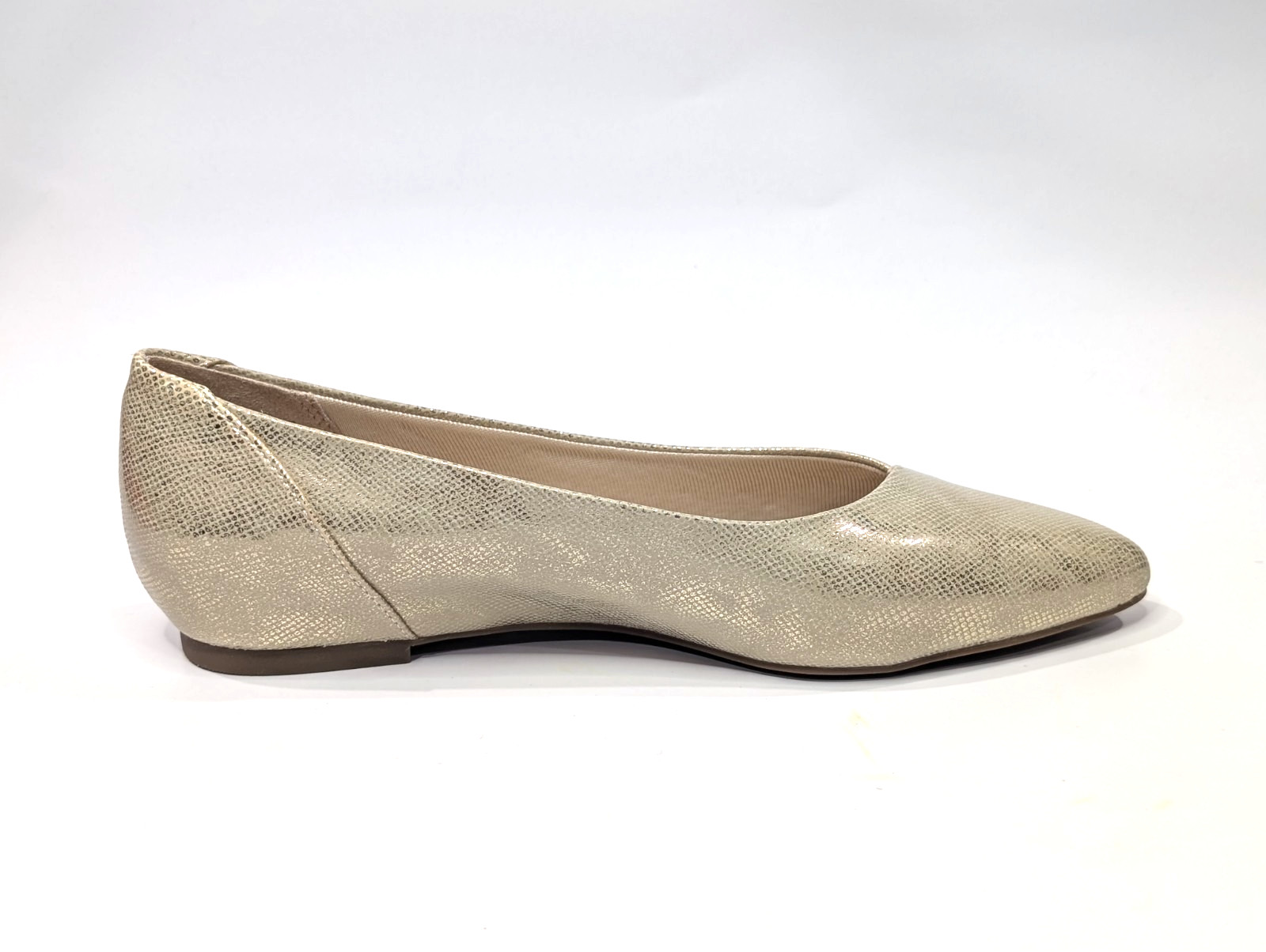 LifeStride Promise Platino Gold Lizard Women’s Pointed Toe Flats – Size 8 NWB