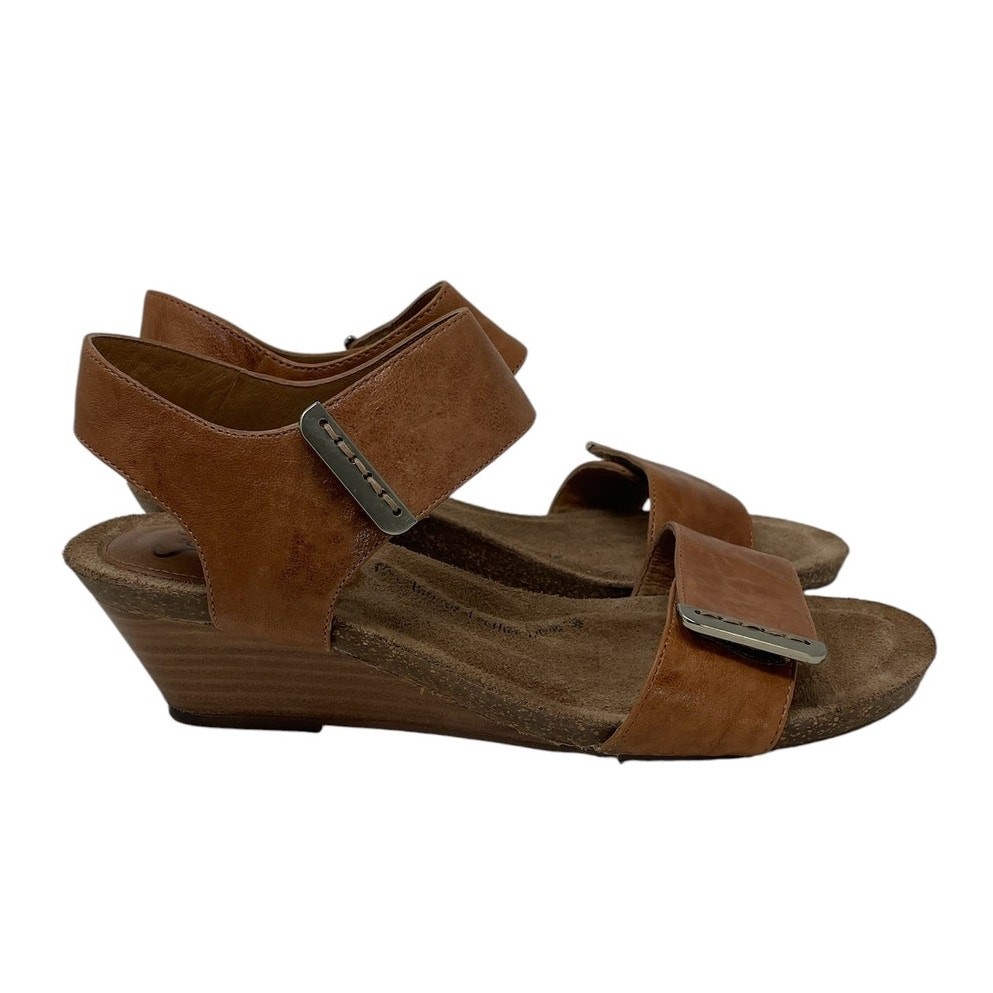 Sofft Verdi II Adjustable Leather Wedge Sandals Size 9M Boho Chic Coastal Casual