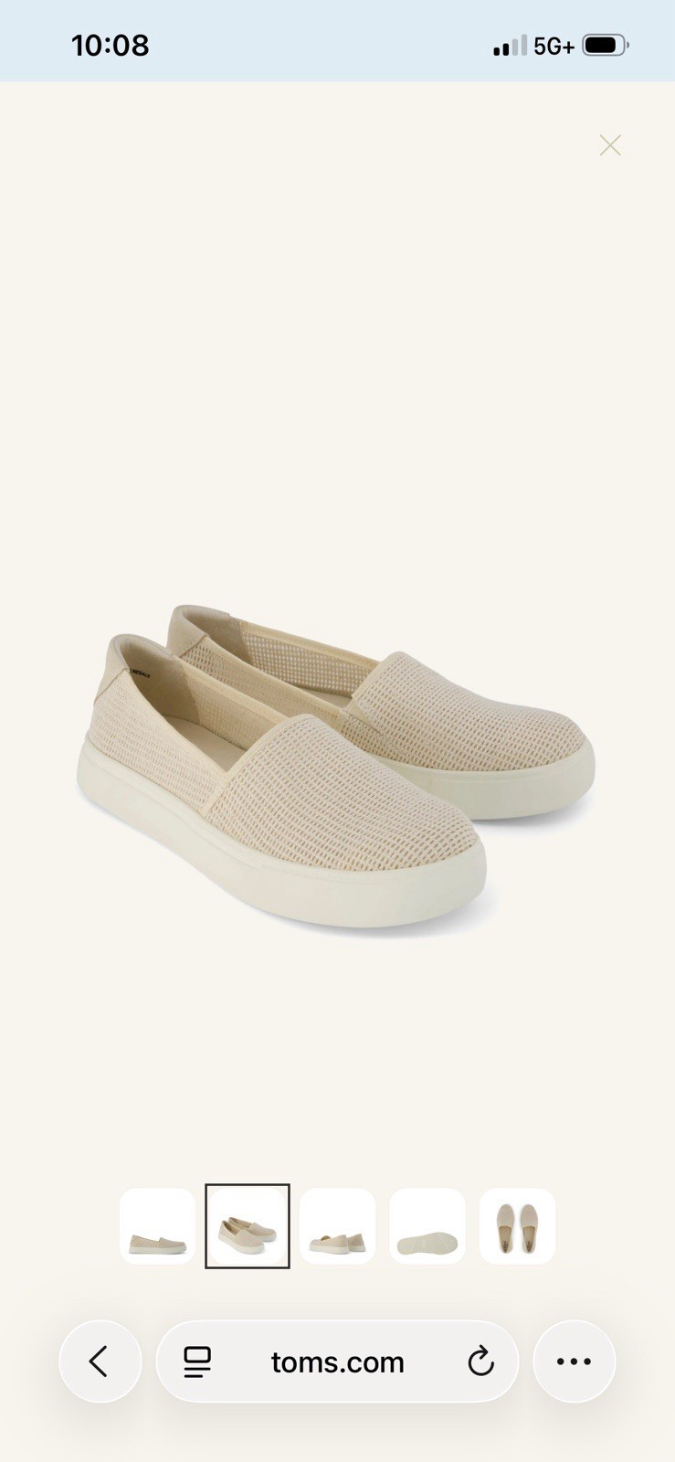 Tom’s Kameron Natural Slip On Women’s Size 7.5