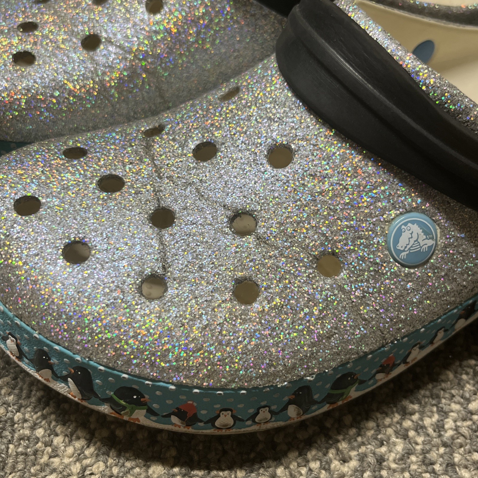 Crocs Classic Clogs Slip-On Sandal Unisex Shoes Size 9M 11W Winter Glitter